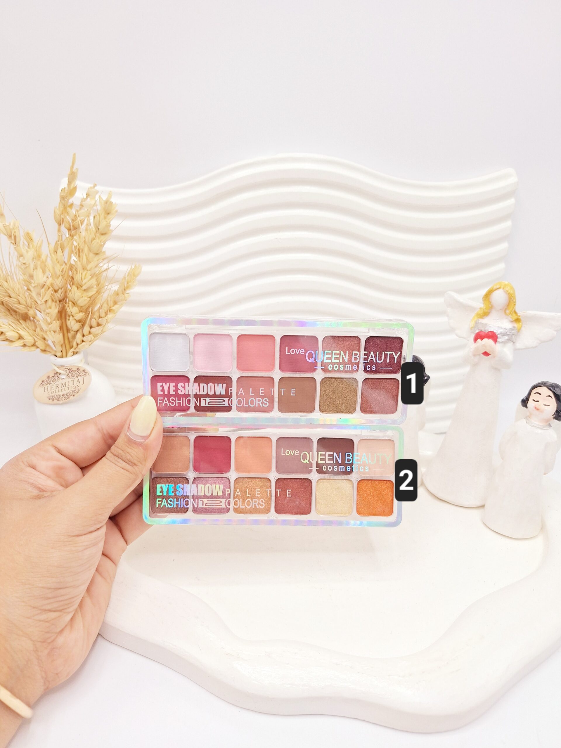 پالت سایه 12 رنگ برند QUEEN BEAUTY کد 2010