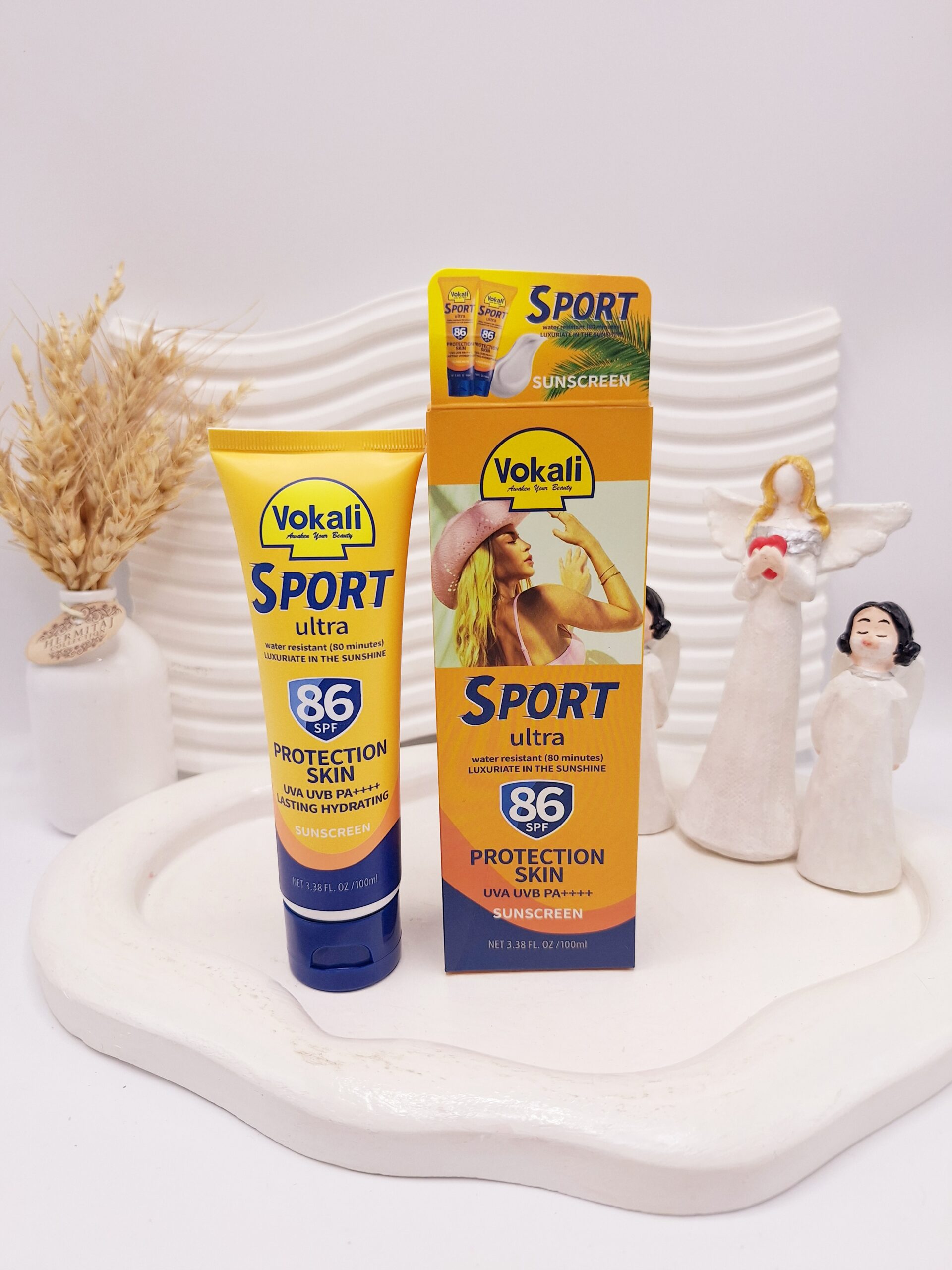 کرم ضد آفتاب مقاوم صورت و بدن Spf86 Vokali کد CX7705