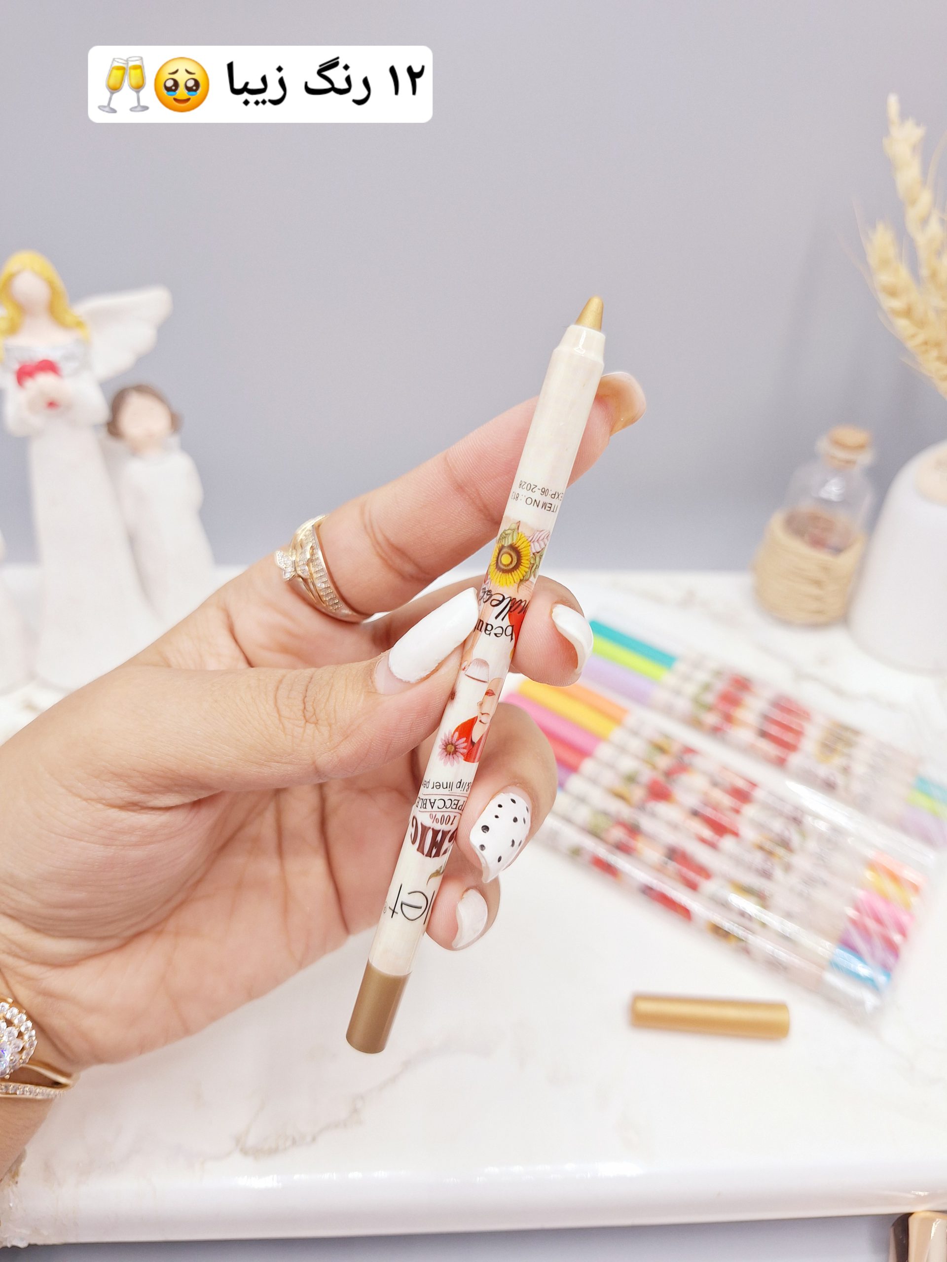 پک 12 تایی مداد چشم شاینی فوق العاده زیبا و شیک برند ویولت