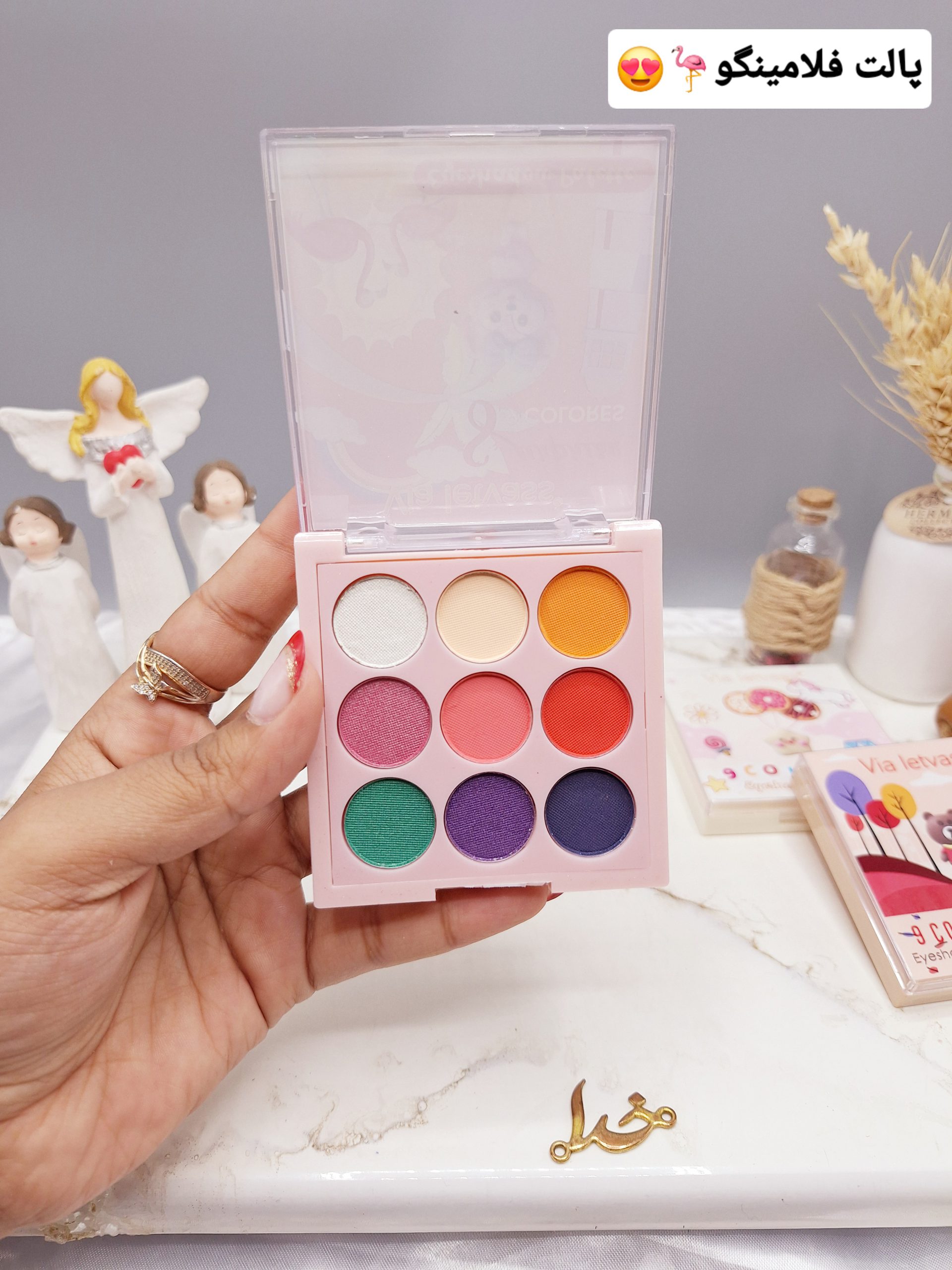 پالت رنگی تابستانه 9 رنگ طرح فانتزی شکلاتی برند Via letvass کد V_08A