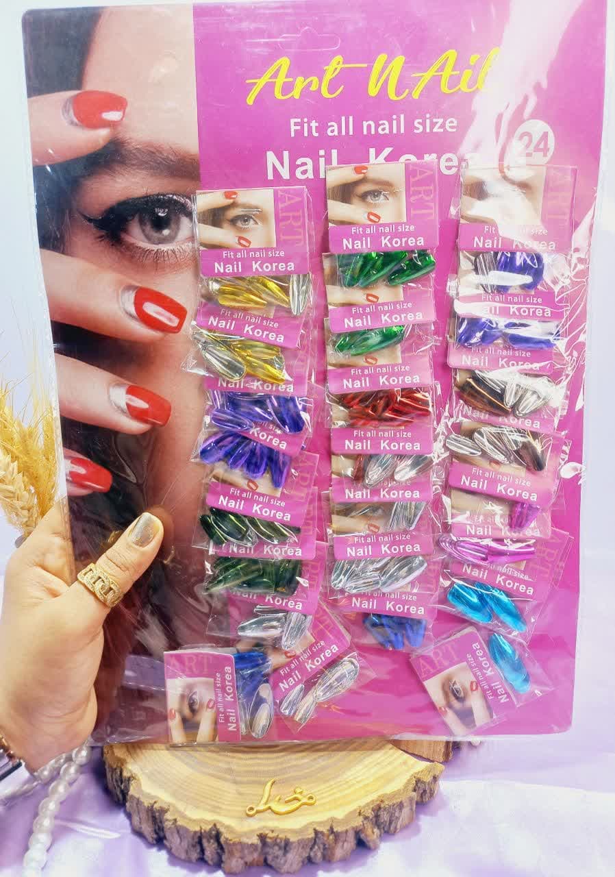 ناخن مصنوعی آینه ای رنگی نوک تیز آرت نیل ART NAIL  کد 0095610