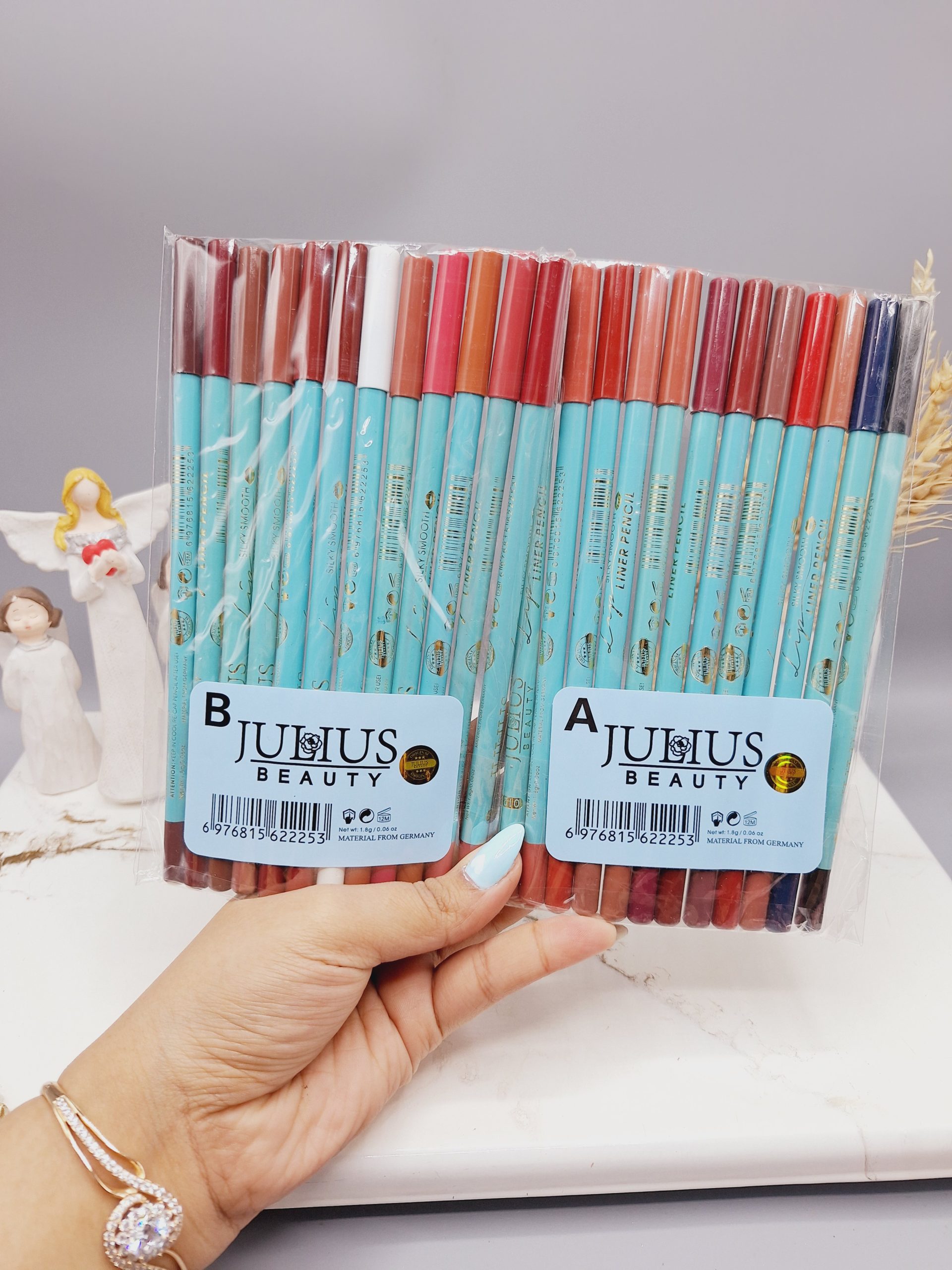 پک 12 تایی خط لب جولیوس بیوتی JULIUS BEAUTY کد 2253