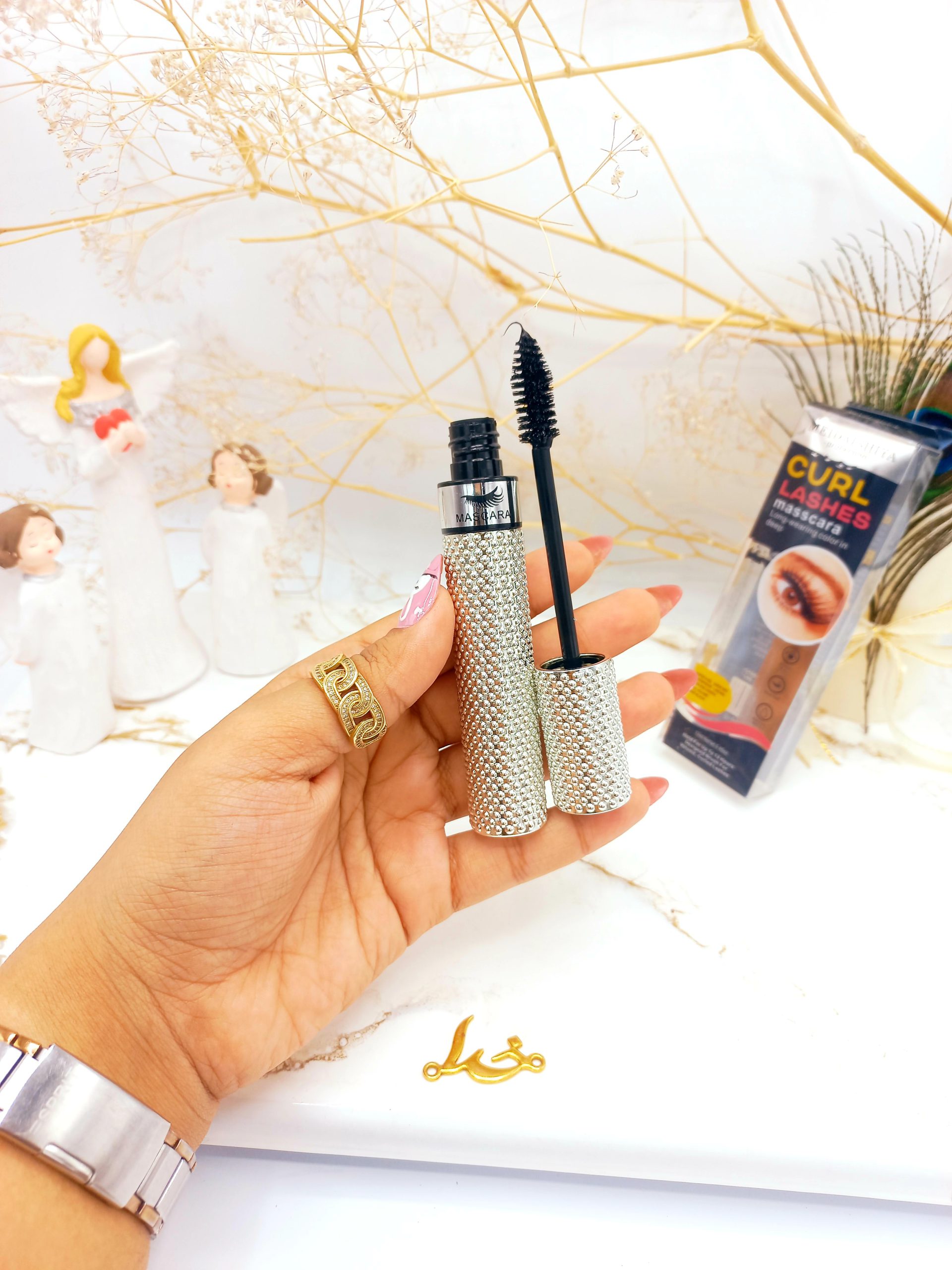 ریمل پرطرفدار ضد اب و حجم دهنده و بلند کننده نگینی ماسکارا CURL LASHES کد 8012