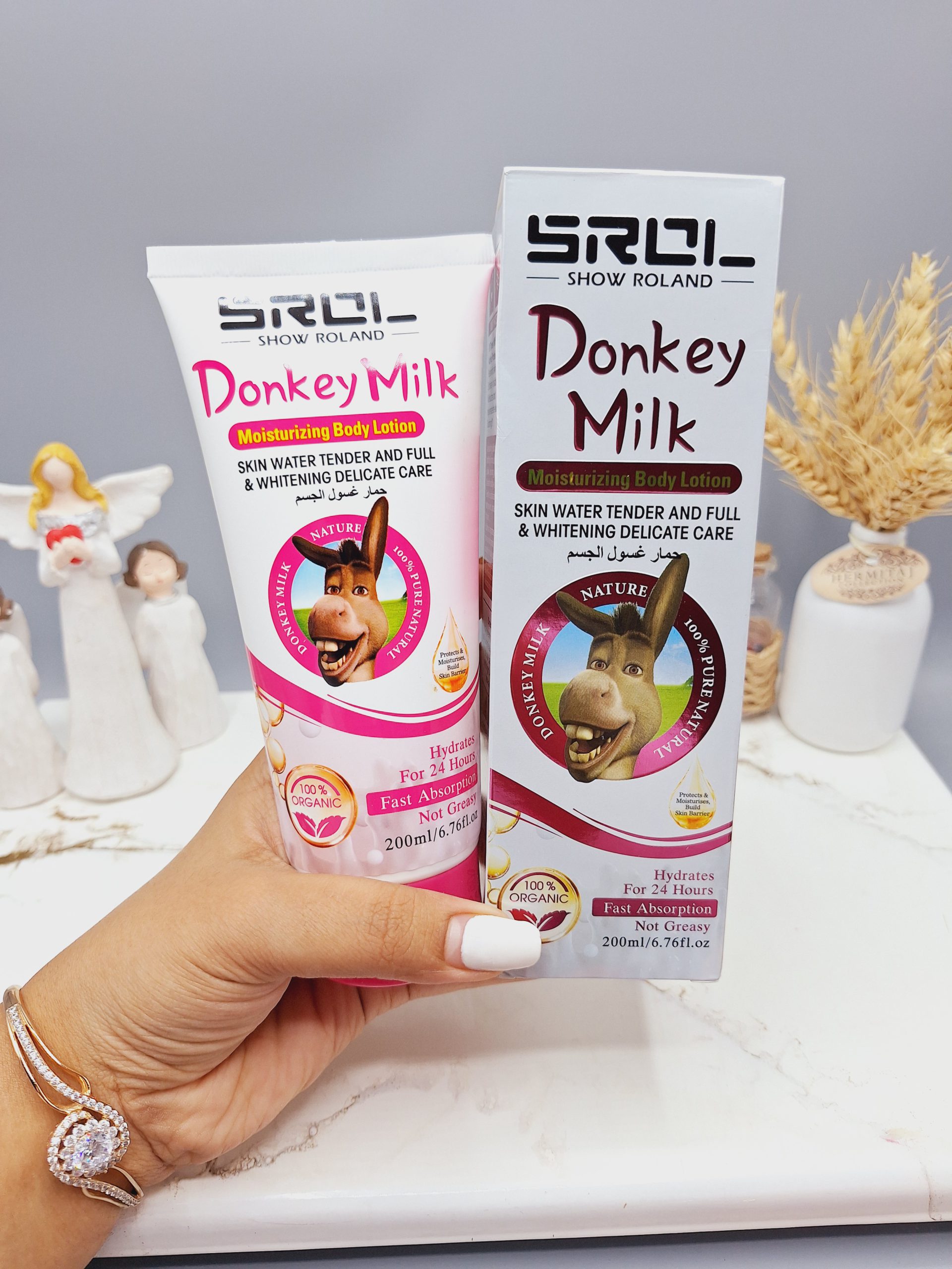 لوسیون شیر الاغ صورتی سفید کننده بدن ‏SHOW ROLAND‏ کد R209