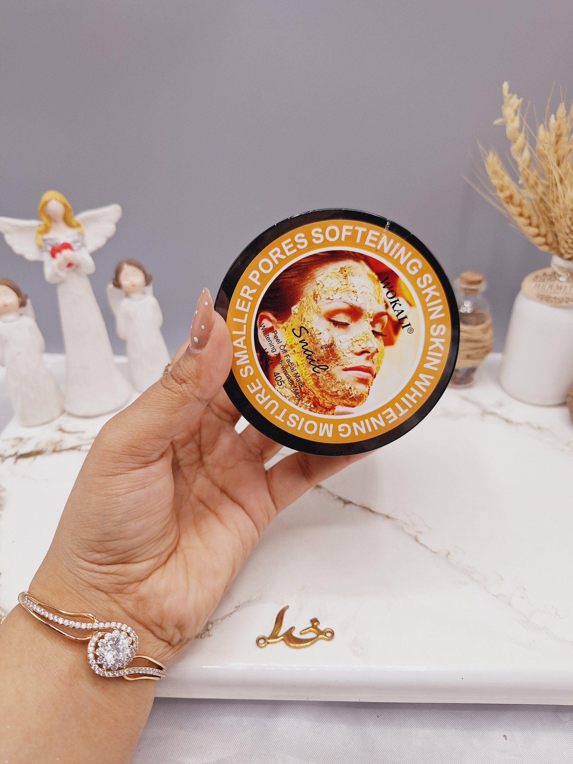 ماسک کاسه ای پیل آف با عصاره طلا و حلزون برند وکالی WOKALI کد 405