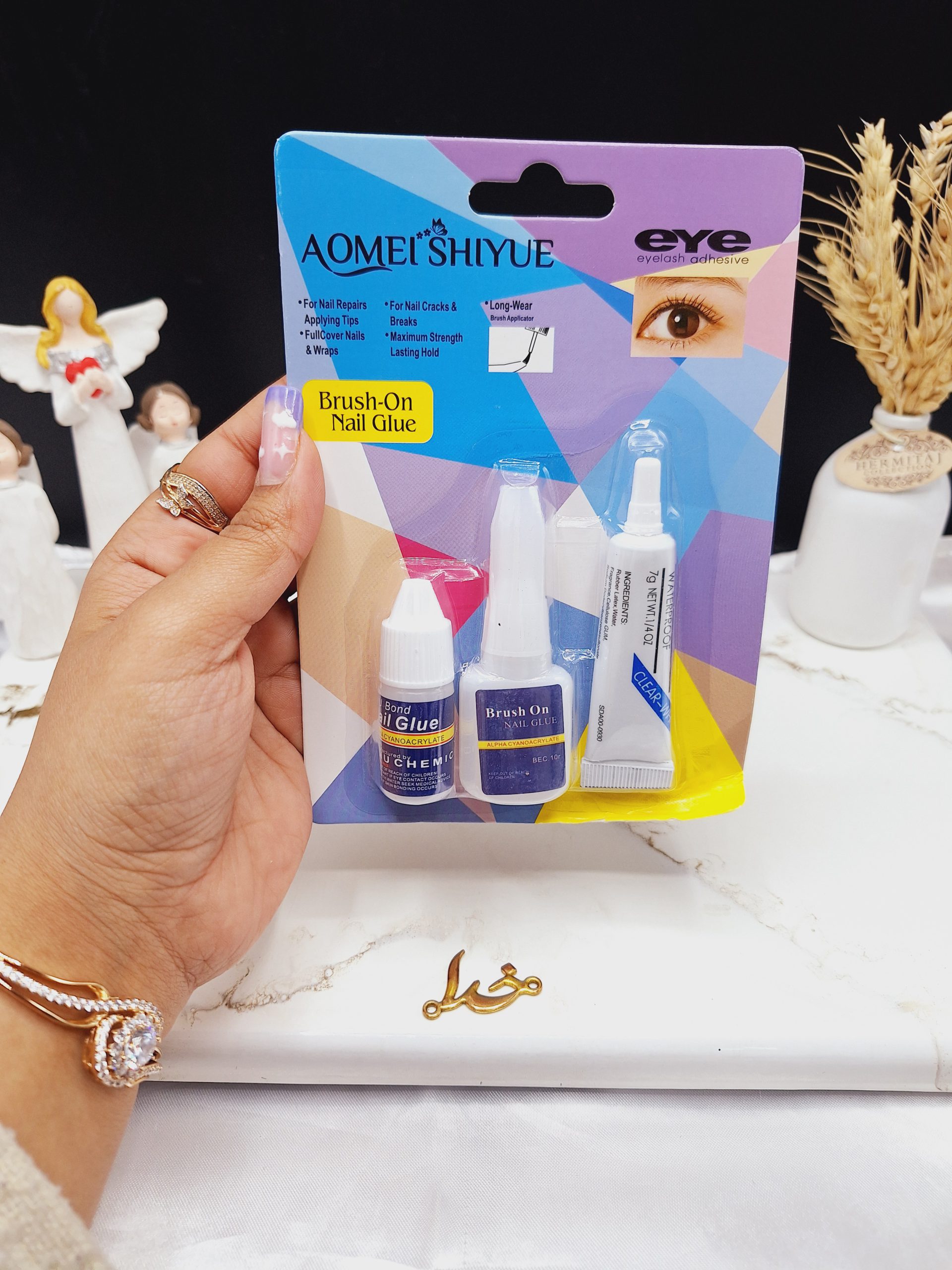 پک 3تایی چسپ مژه و چسپ ناخن ‏AOMEI SHIYUE‏ کد AM_202