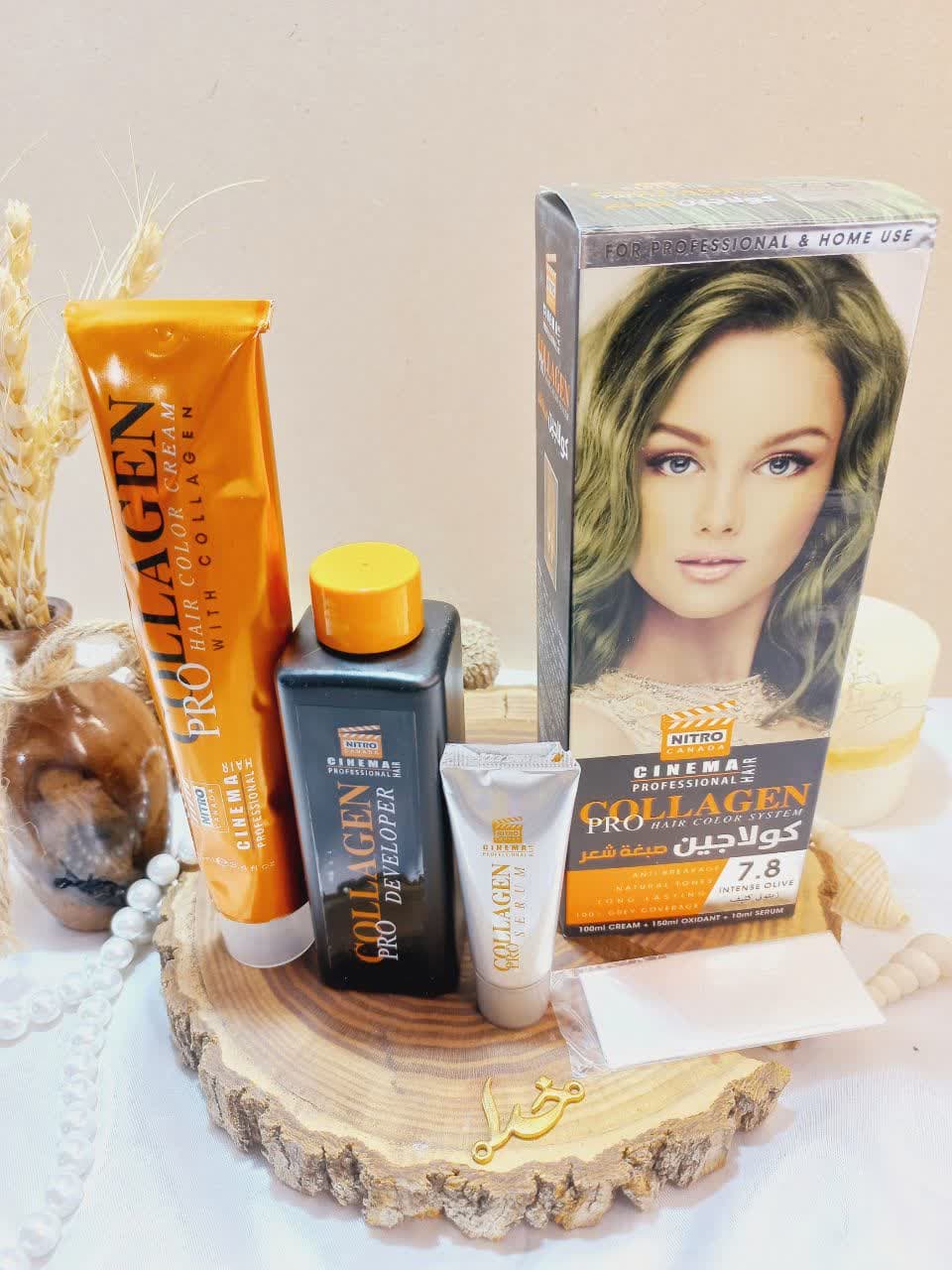 کیت رنگ مو زیتونی شدید شماره 7/8 کلاژن  COLLAGE