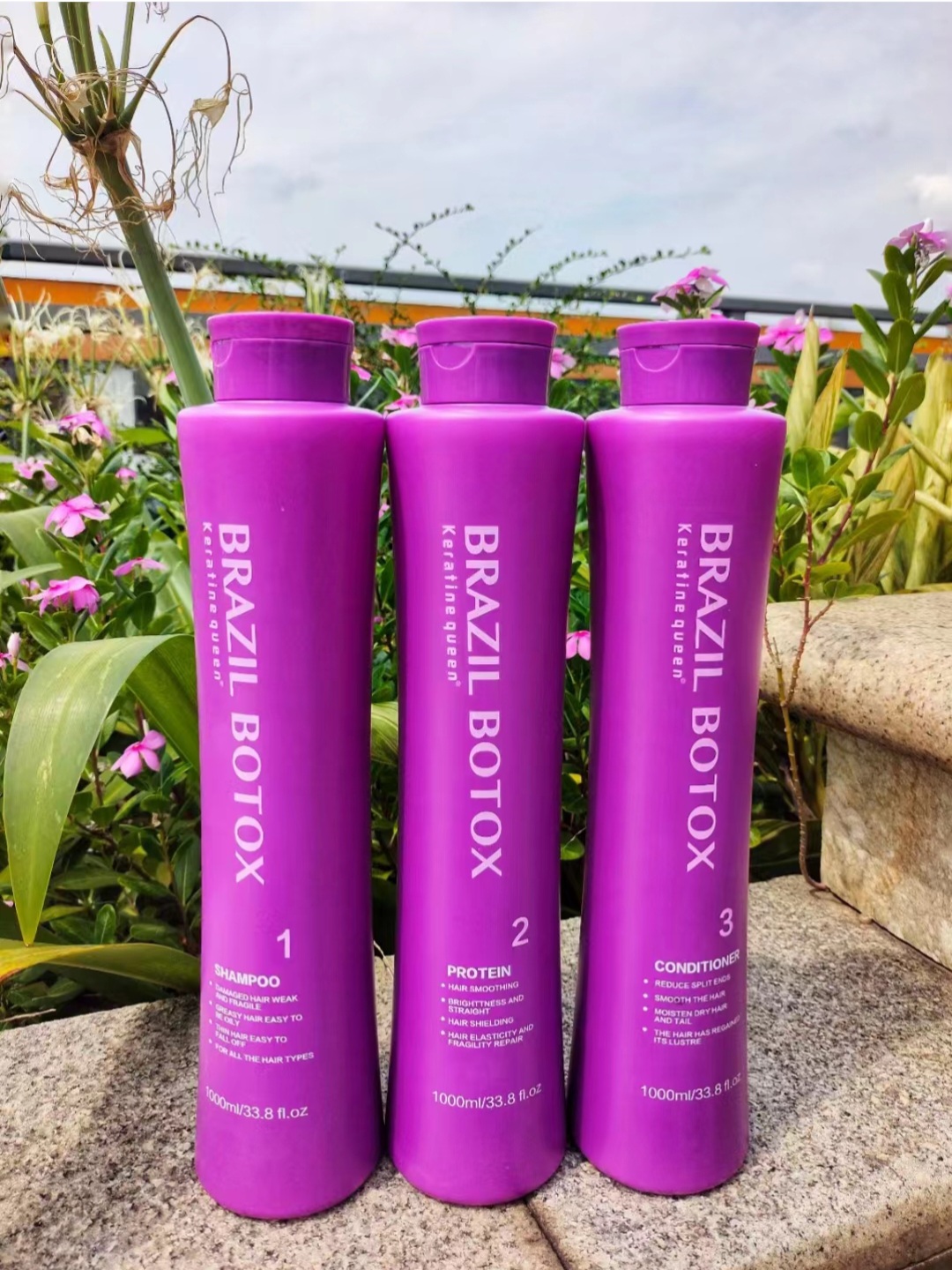 پک شامپو و ماسک مو احیا 3تایی 100درصد و صافی 60 درصد و بوتاکس مو بنفش کویین کیفیت عالی