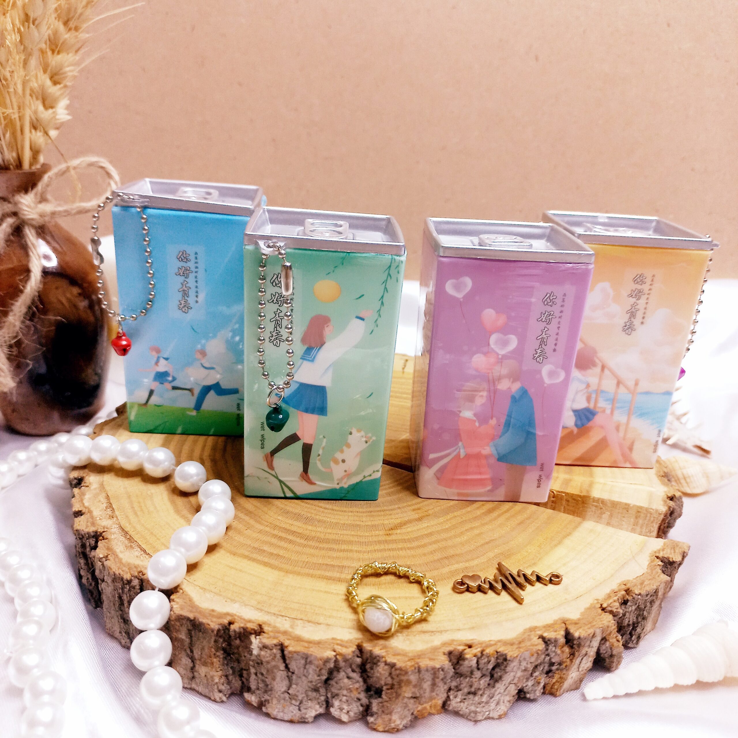 دستمال مرطوب فانتزی قوطی مربعی