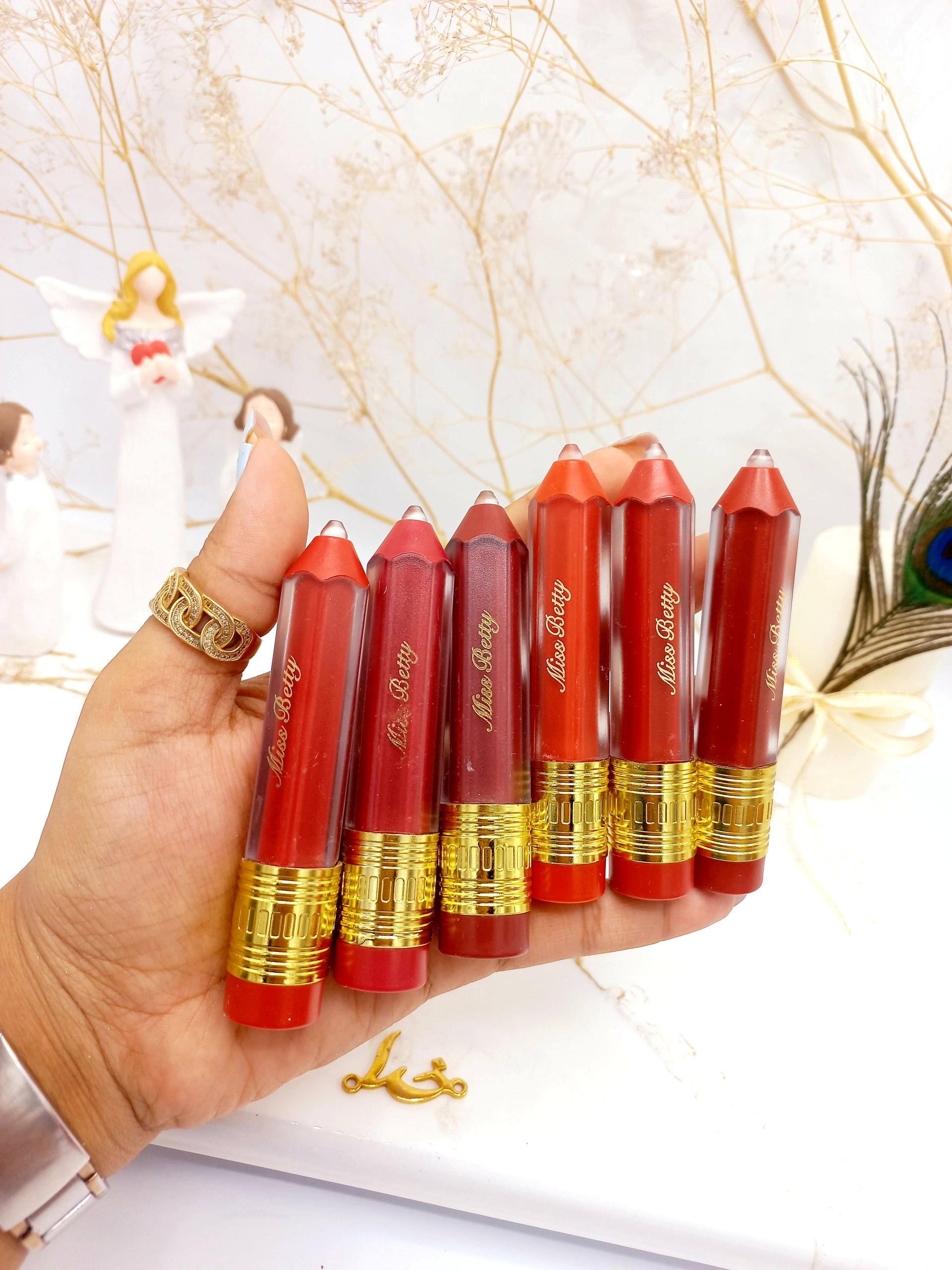 پک 6 تایی رژ مایع طرح مداد میس بیوتی Miss Betty کد 678