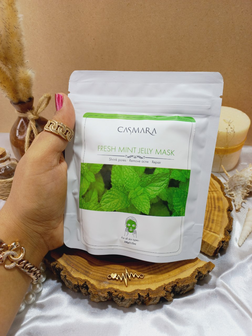 ماسک پودری جوانسازی کاسمارا CASMARA با عصاره چای سبز FRESH MINT ساخت اسپانیا 100 گرمی