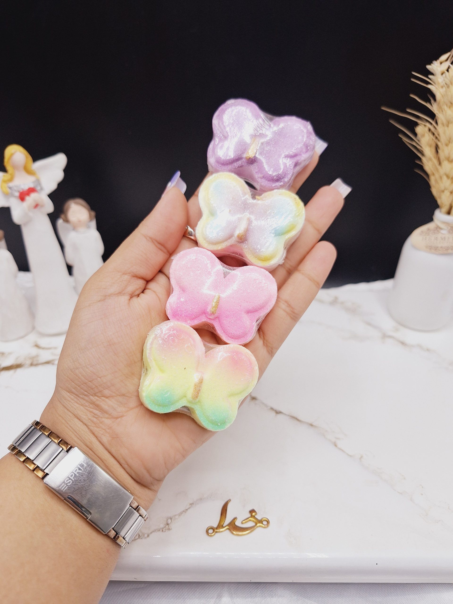 کوکتل پدیکور طرح پروانه 20 گرم همراه با شاین جوشش عالی