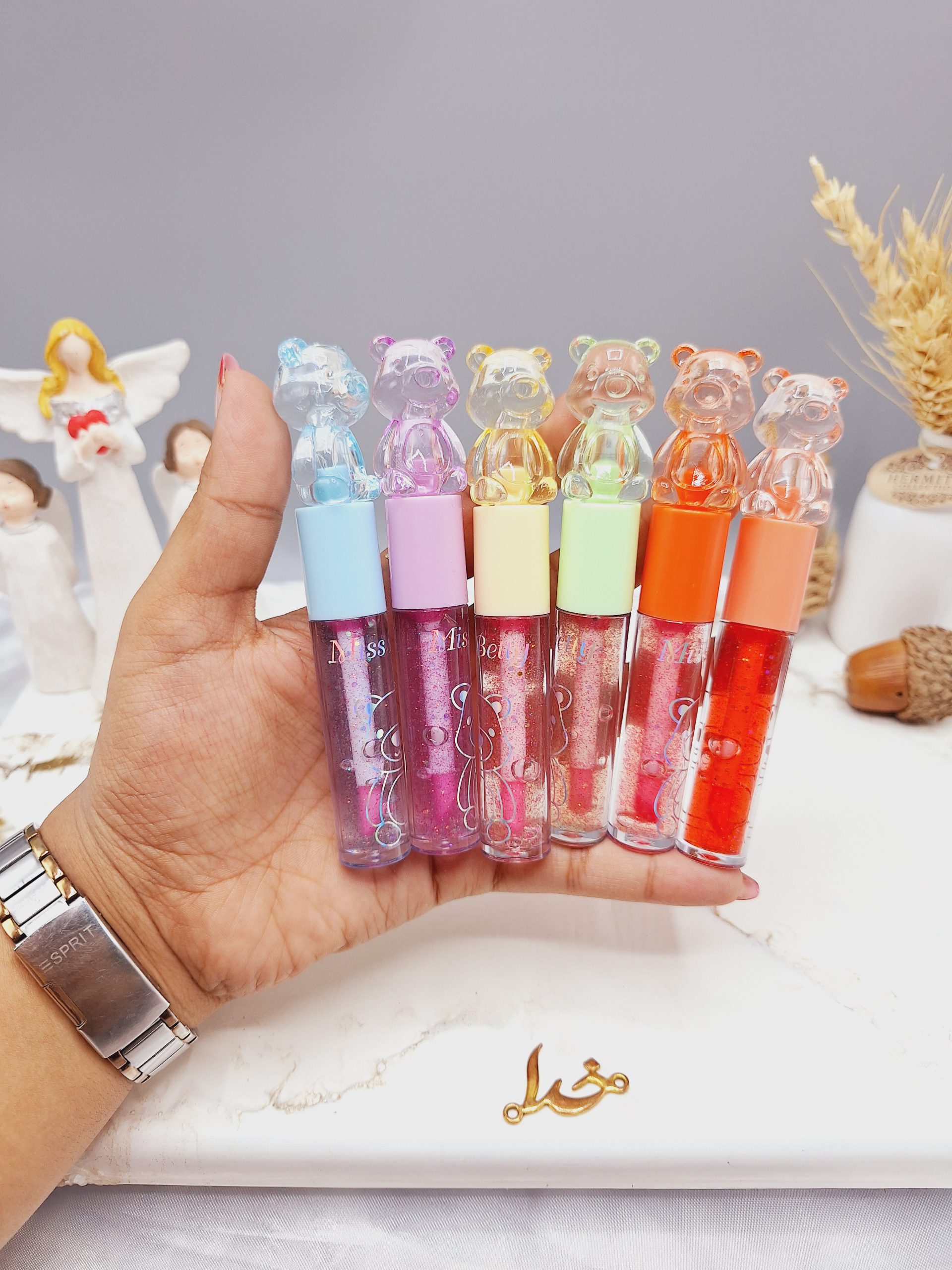 لیپ گلاس شاین دار طرح خرس بانمک برند miss batty کد L77132