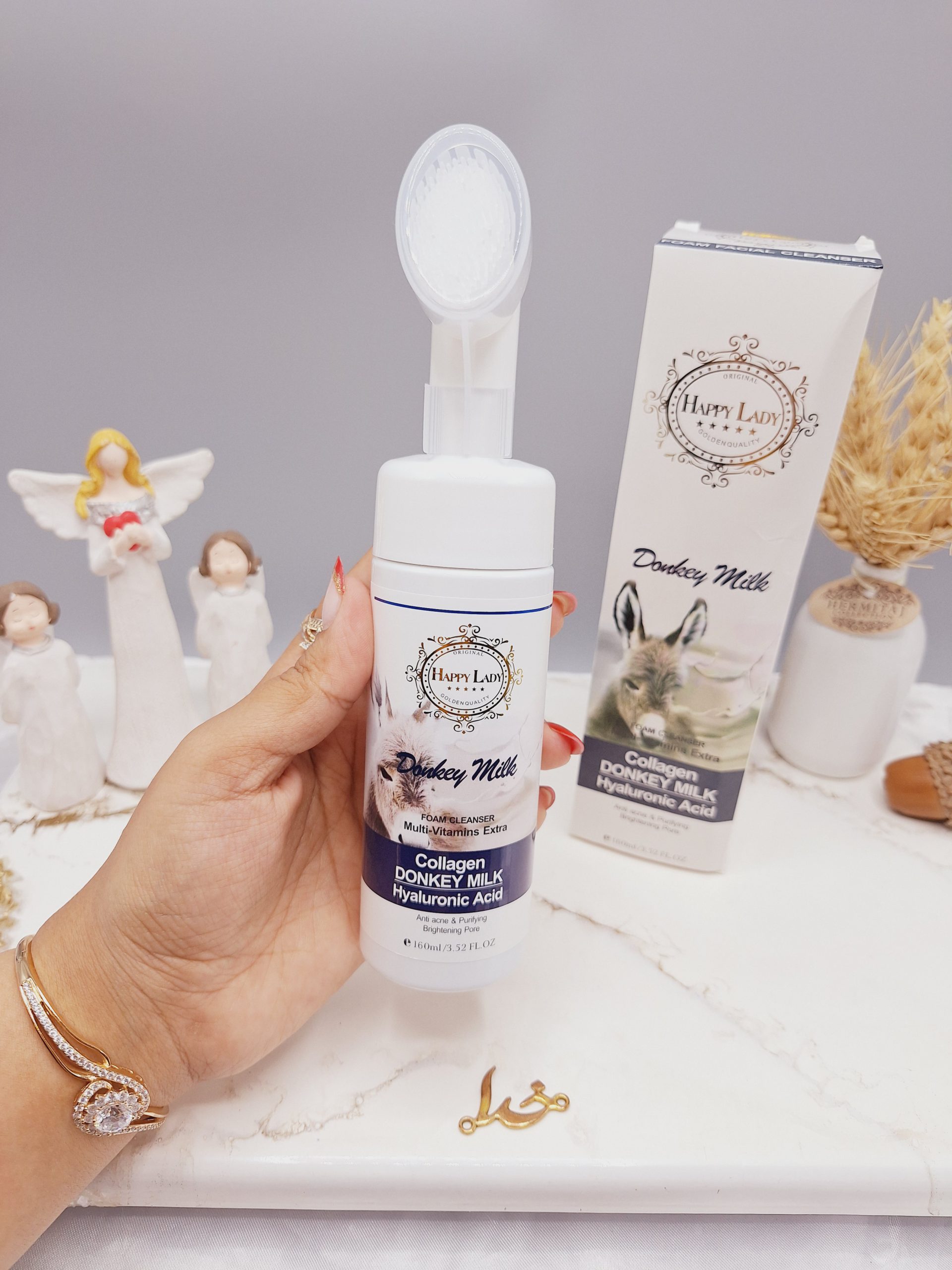 فوم شیر الاغ روشن کننده و بستن منافذ باز پوست برند هپی لیدی HAPPY LADY کد HL_314