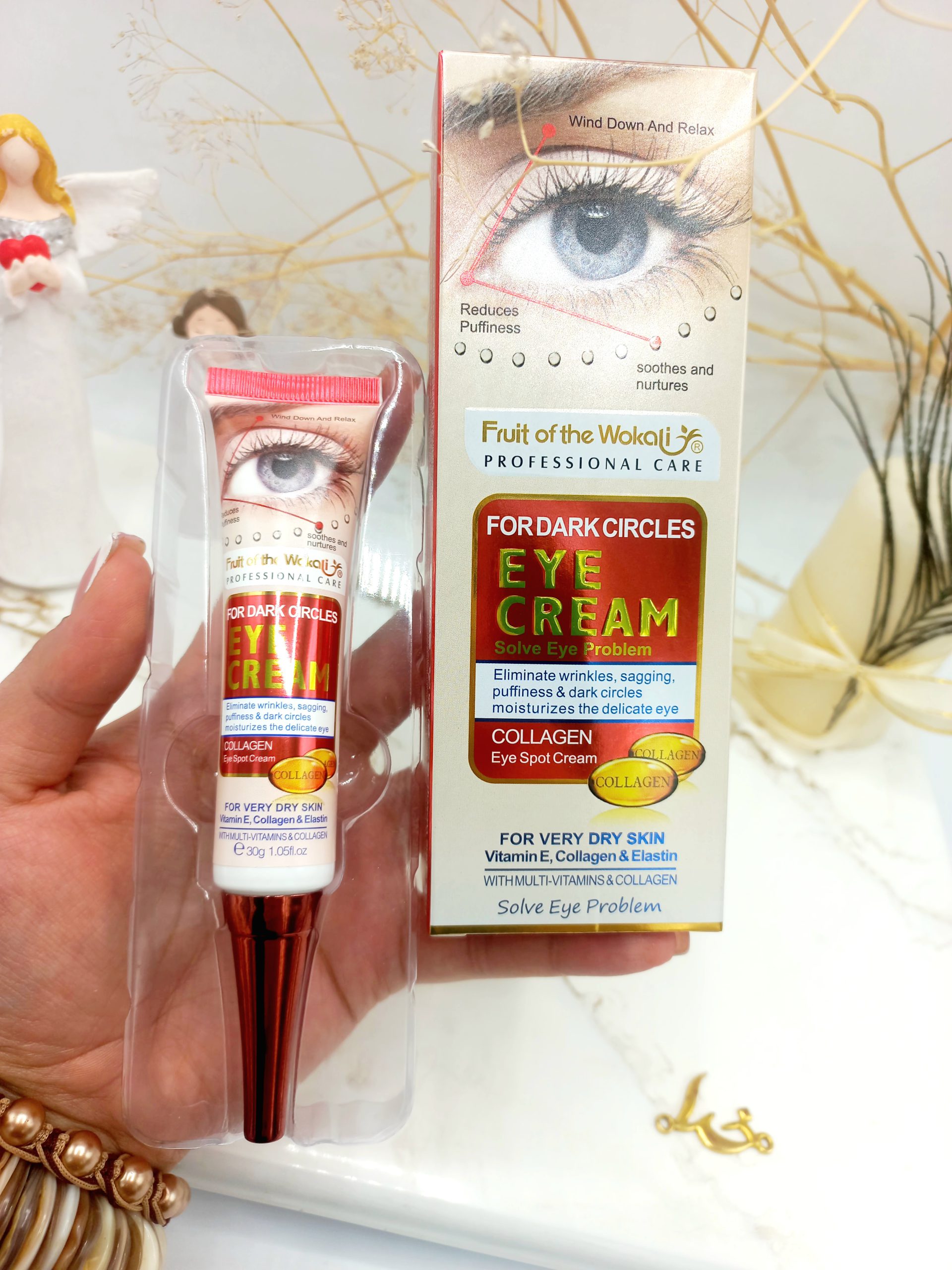 کرم تخصصی از بین برنده چین و چروک افتادگی پف و سیاهی دور چشم برند وکالی Wokali کد WKL482