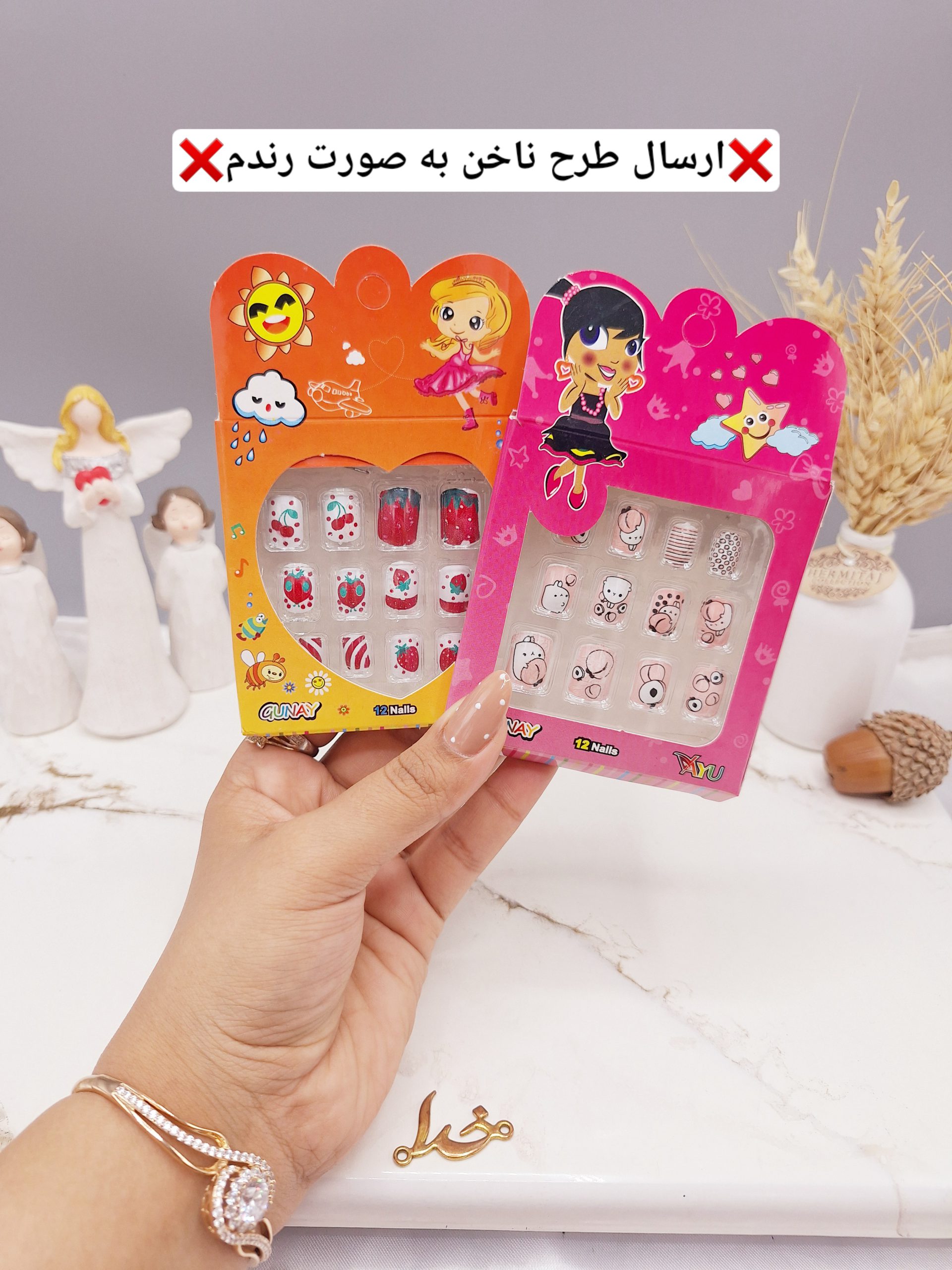پک ناخن مصنوعی بچه گانه ۱۲ عددی برند GUNAY