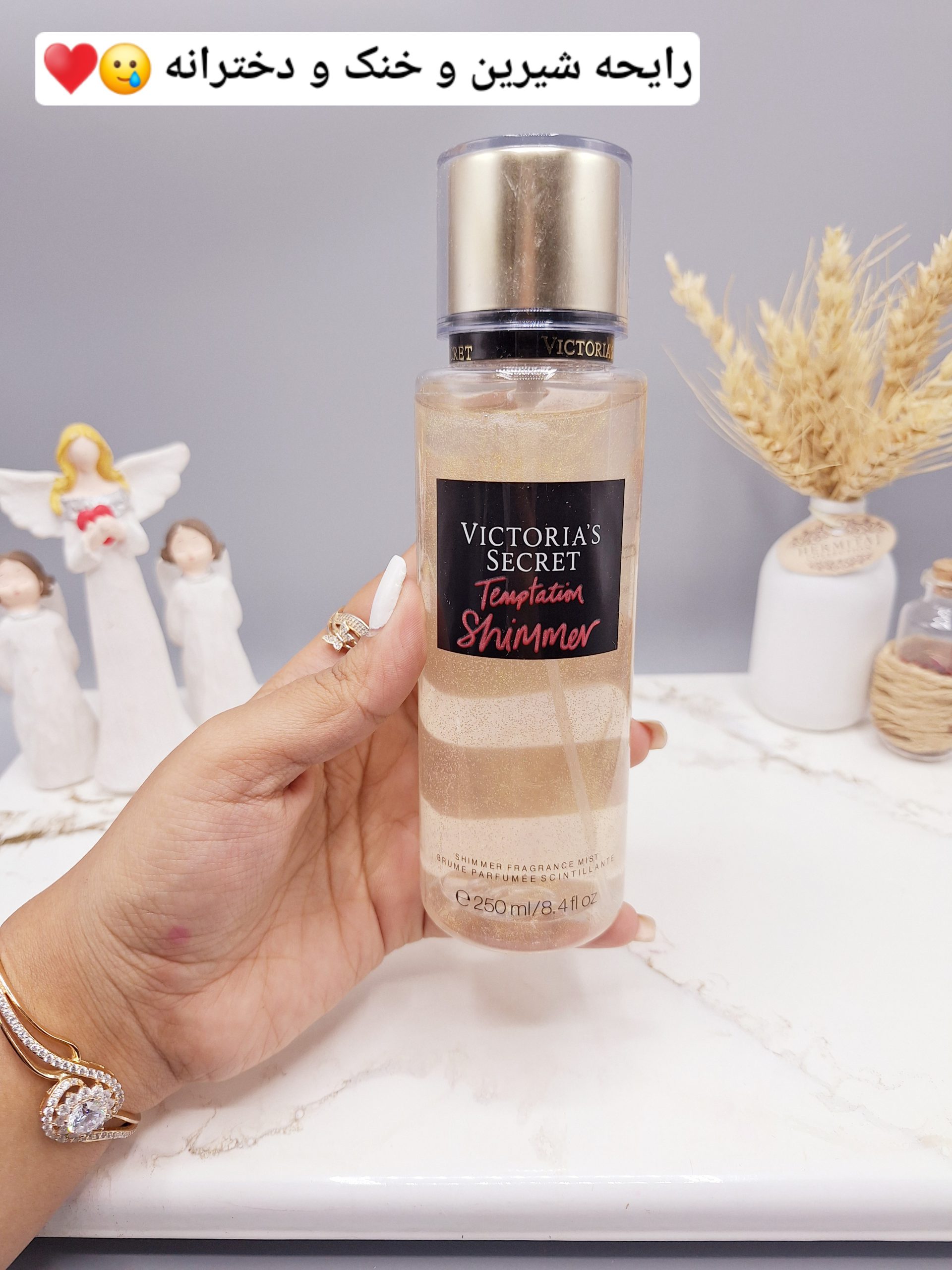 بادی اسپلش 250 ml شاین دار ویکتوریا سکرت مدل Temptation Shimmer اورجینال