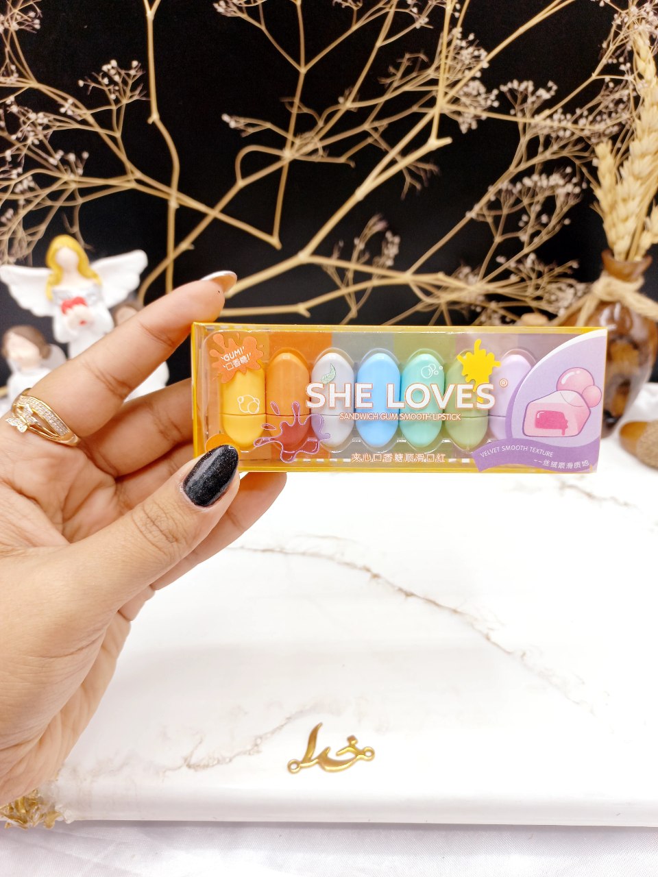 پک رژ جامد فانتزی آدامس رنگی 8 عددی کد 1748