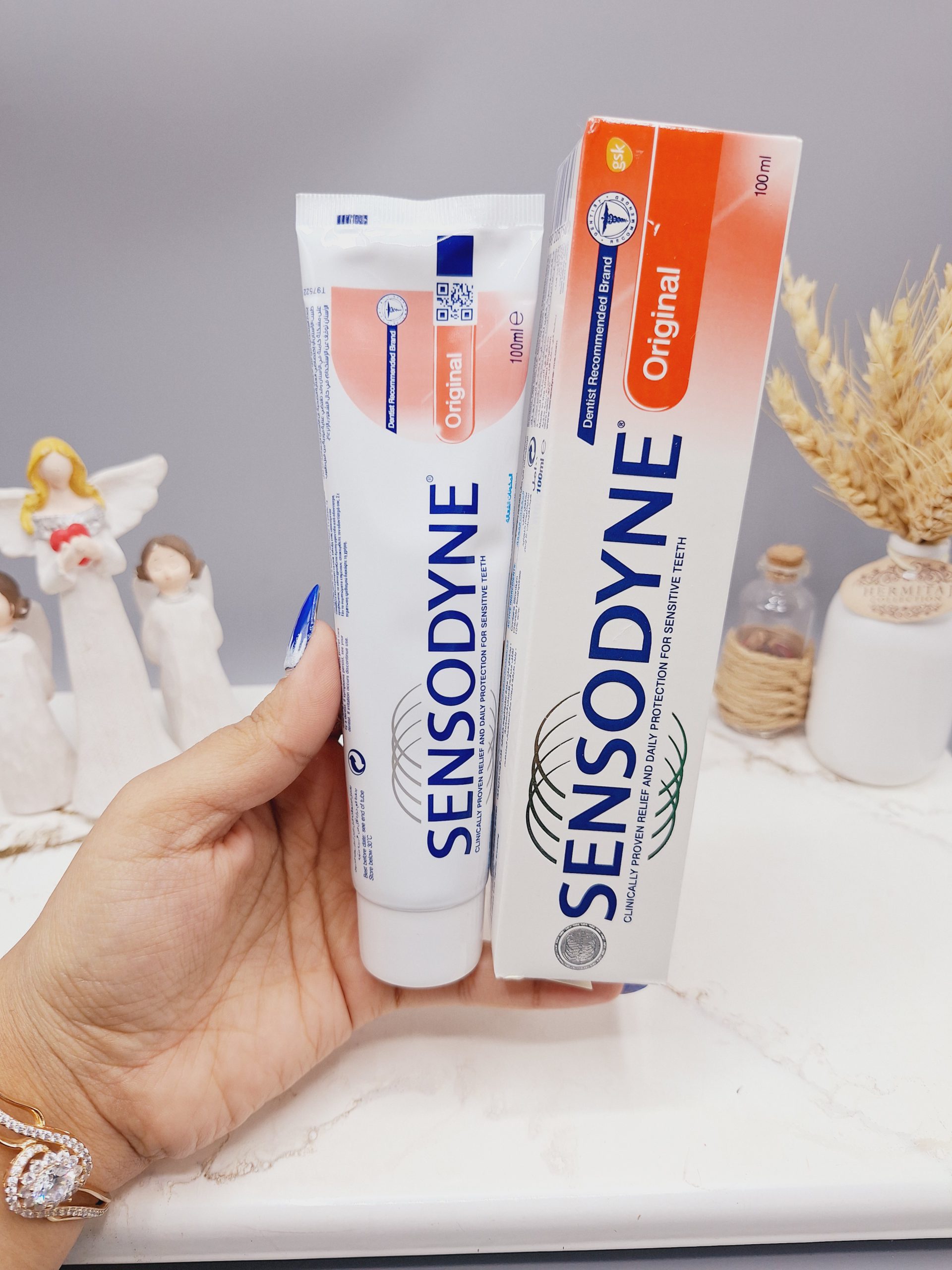 خمیر دندان سفید کننده سنسوداین ‏sensodyne با مراقبت کامل در برابر آلرژی حجم 100 گرم کد 7809