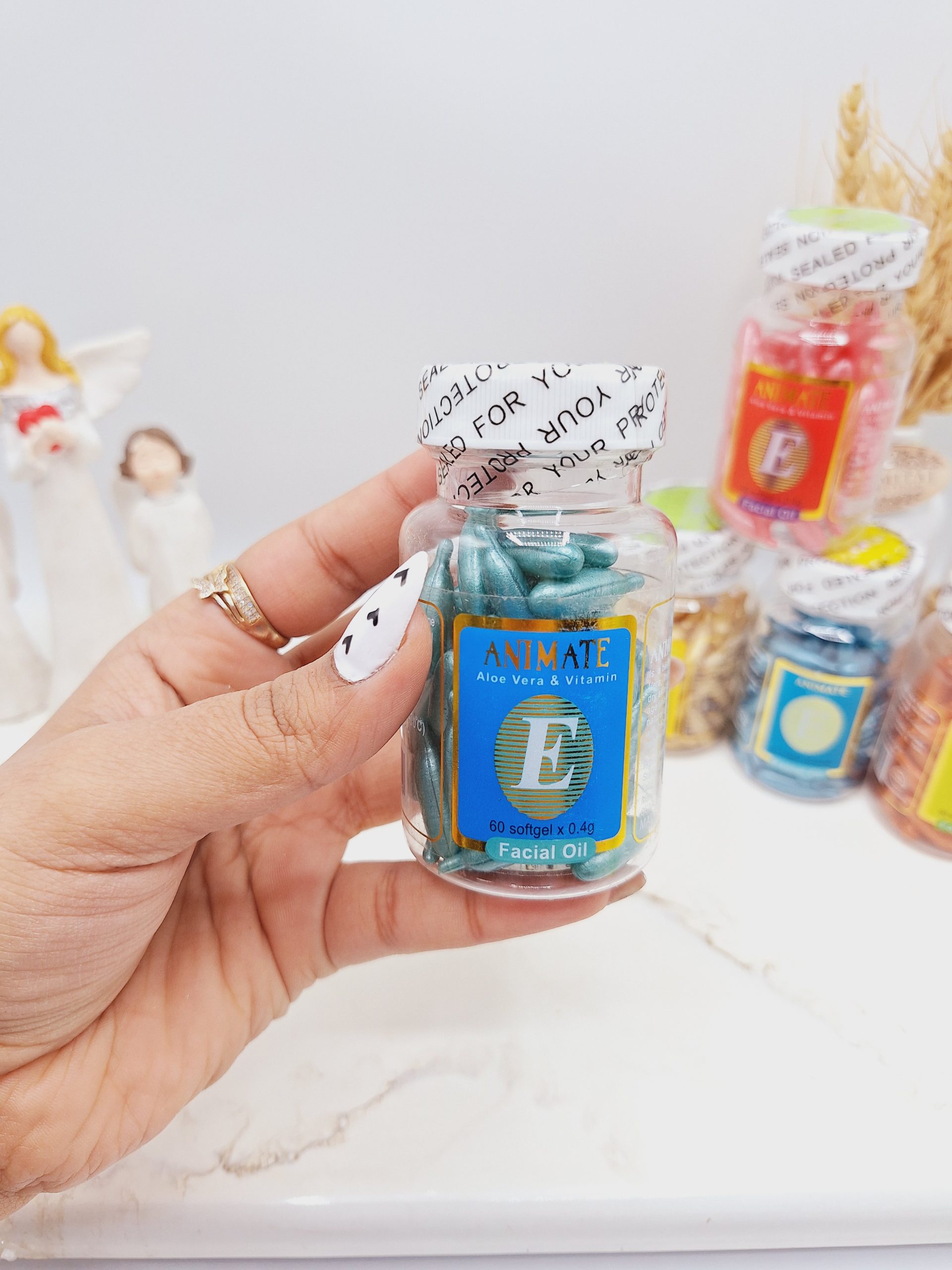 کپسول اتینول 60تایی ضد چین و چروک صورت و چشم دارای ویتامین E برند ANIMATE کد 0161