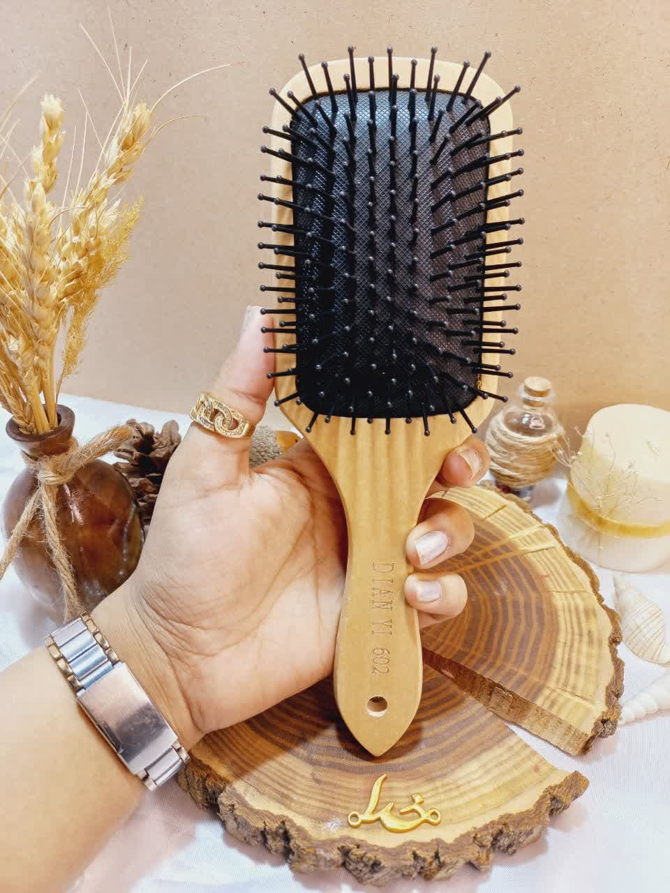 برس مو بامبو دندانه پلاستیکی مربعی سایز بزرگ دیانی DIAN YI کد 602