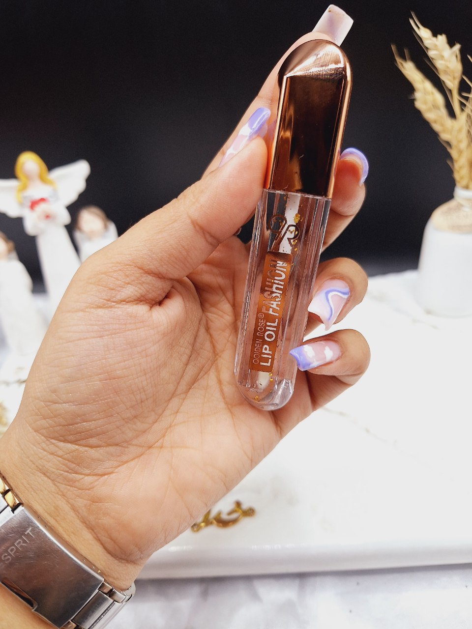 برق لب و لیپ گلاس حرارتی  برند کویدن رز QOIDEN ROSE کد 5700