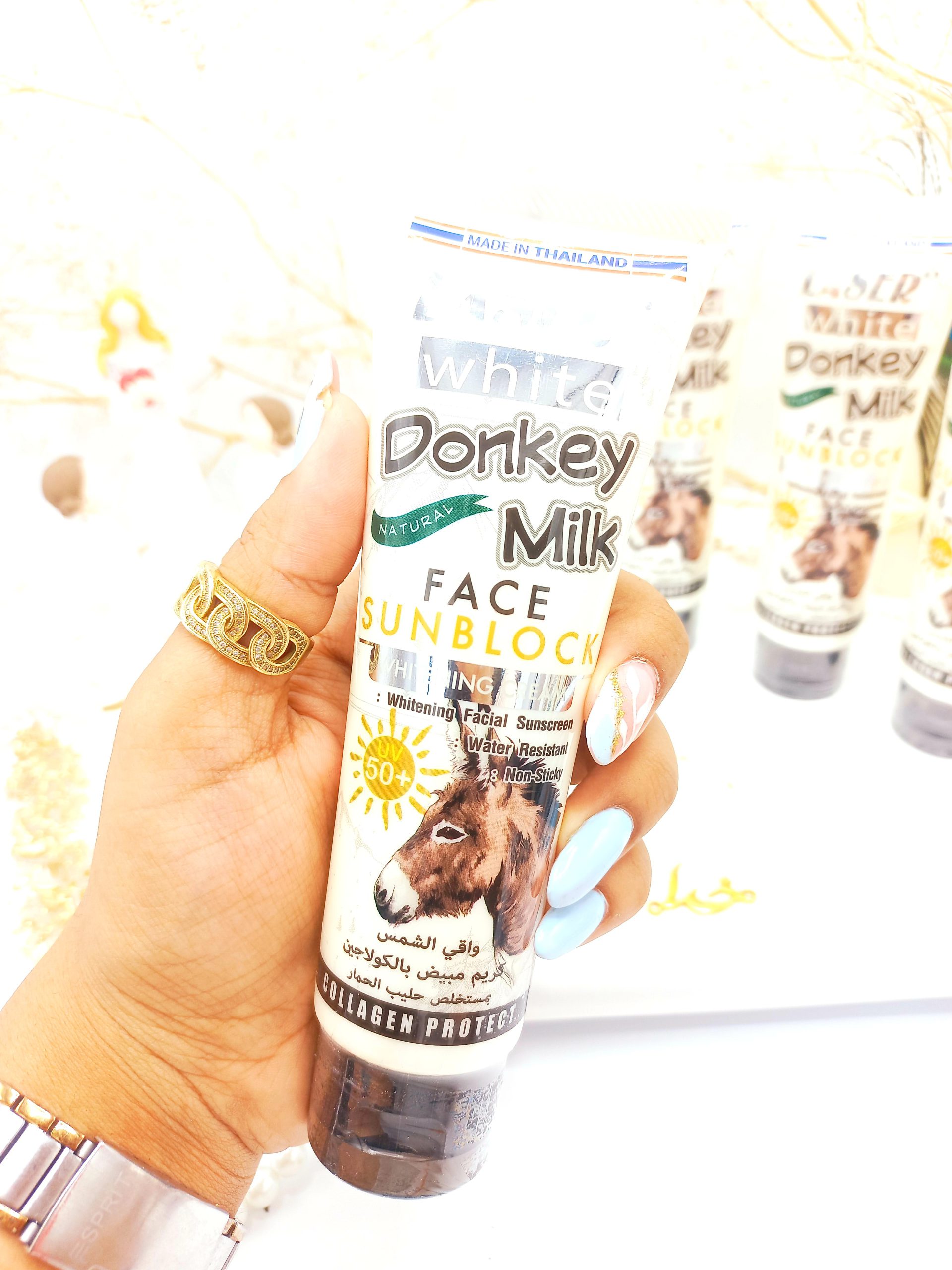 کرم سفید کننده و ضد آفتاب شیر الاغ LASER WHITE تایلندی کد LAS094