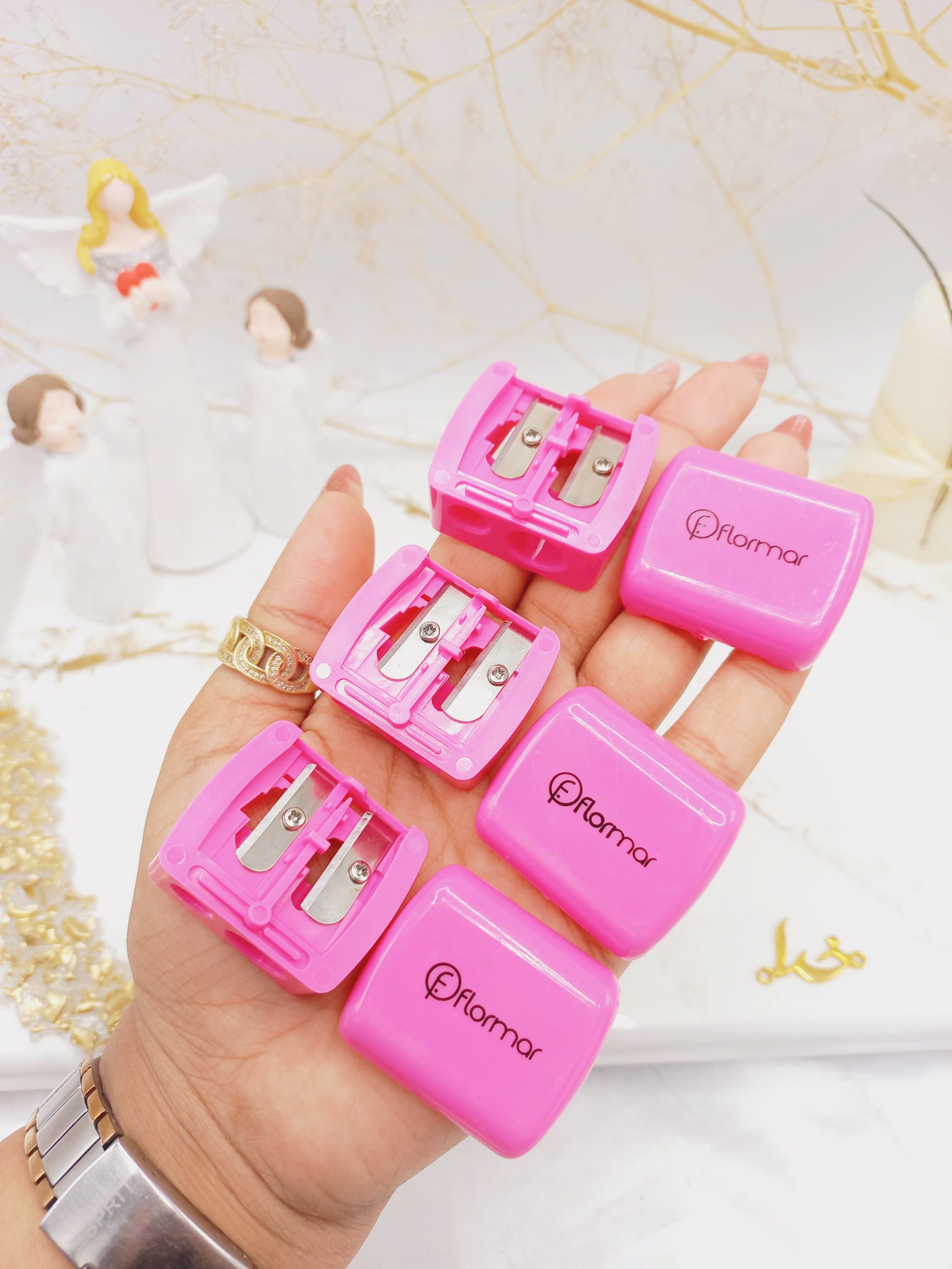 مداد تراش آرایشی دوقلو صورتی فلورمار Flomror | پخش عمده