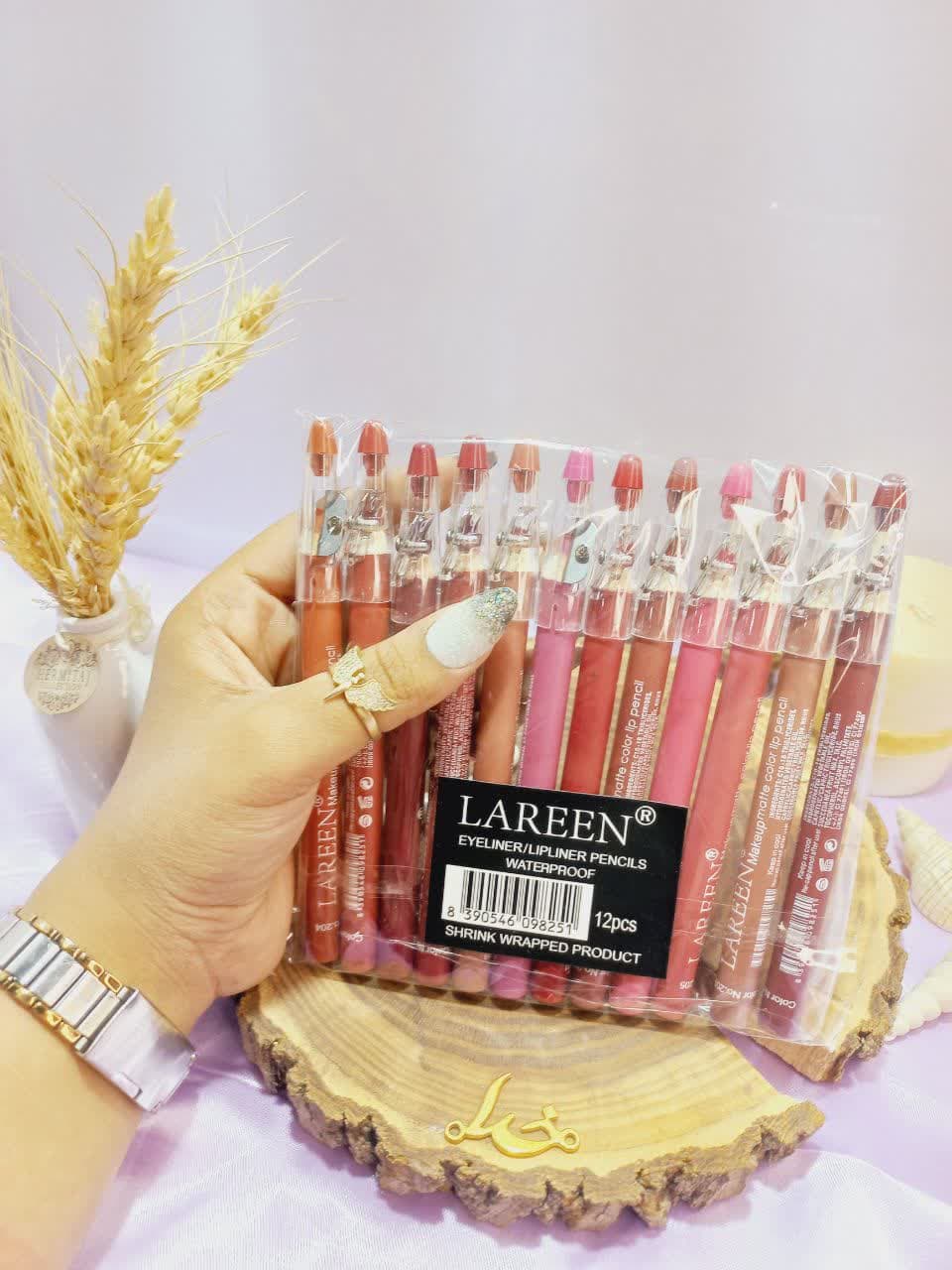 رژ مدادی تراش دار ضد آب لارن LAREEN بسته 12 عددی