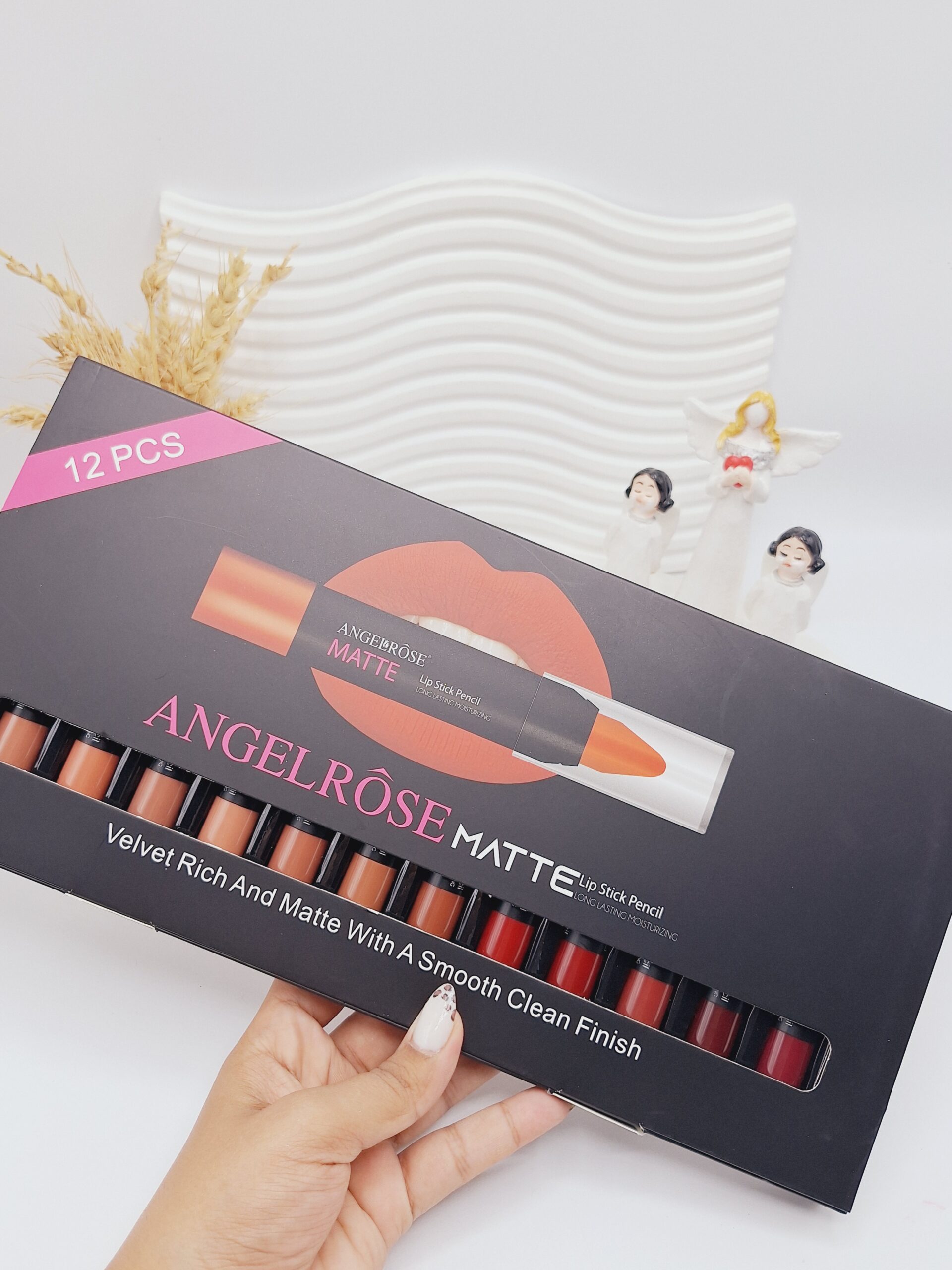پک رژ لب 12 تایی پیچی مات برند ANGELROSE