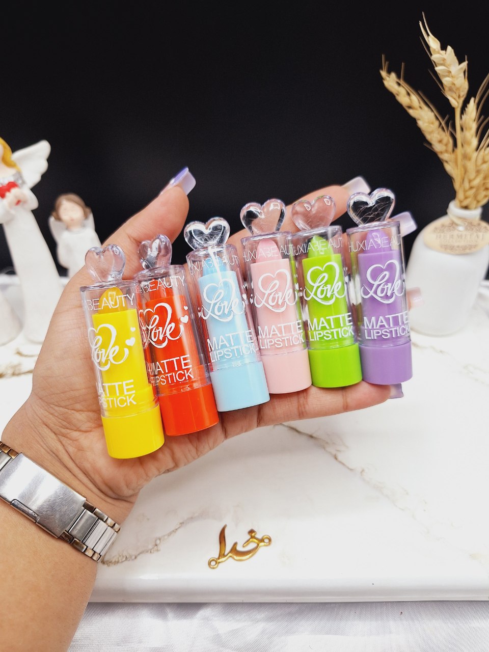 بالم لب فانتزی طرح سر قلبی HUXIABEAUTY کد 6402