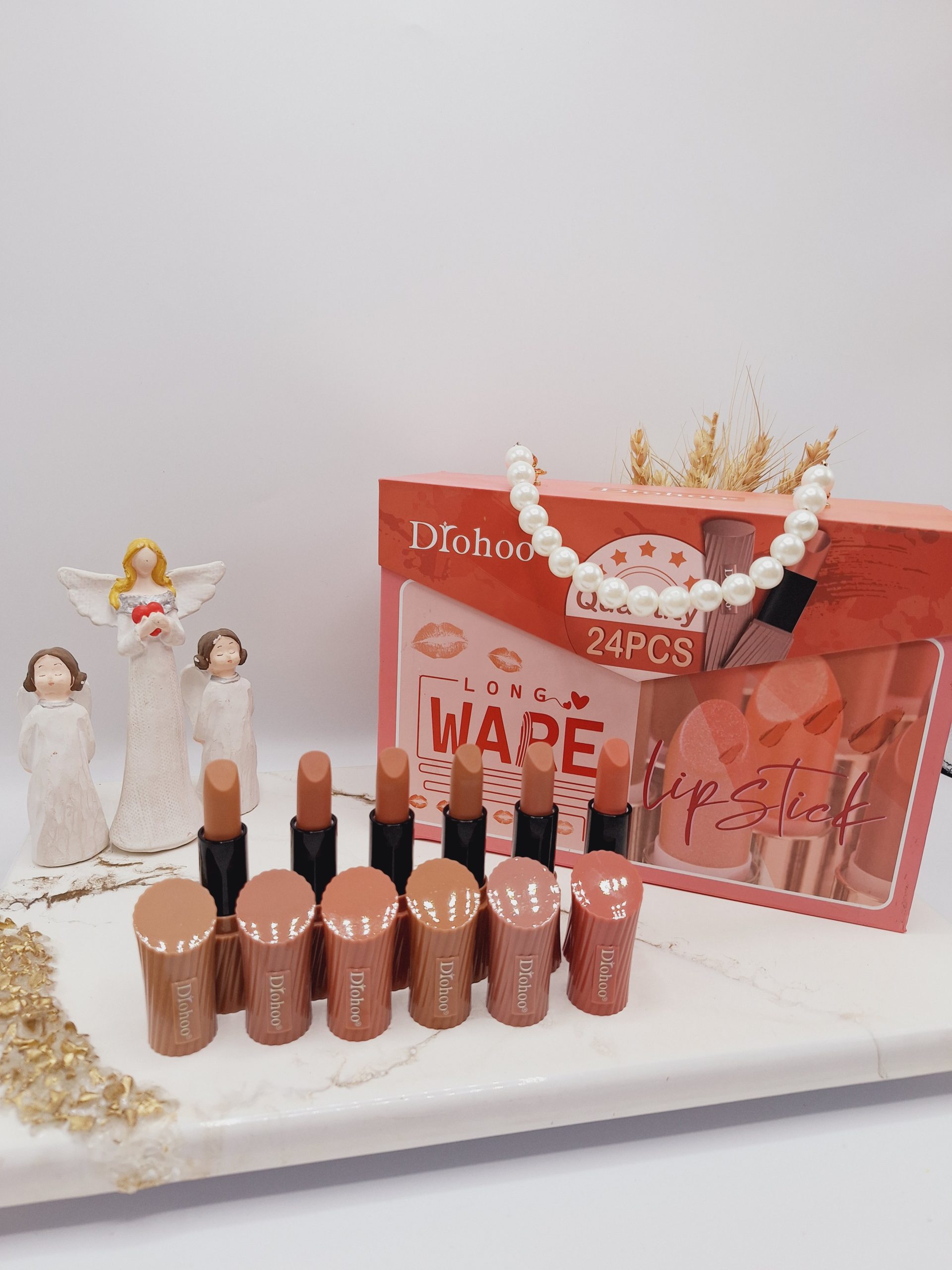 پک رژ 24 تایی مدل کیف زنانه رنگ نود برند دروهو Drohoo کدZY23087