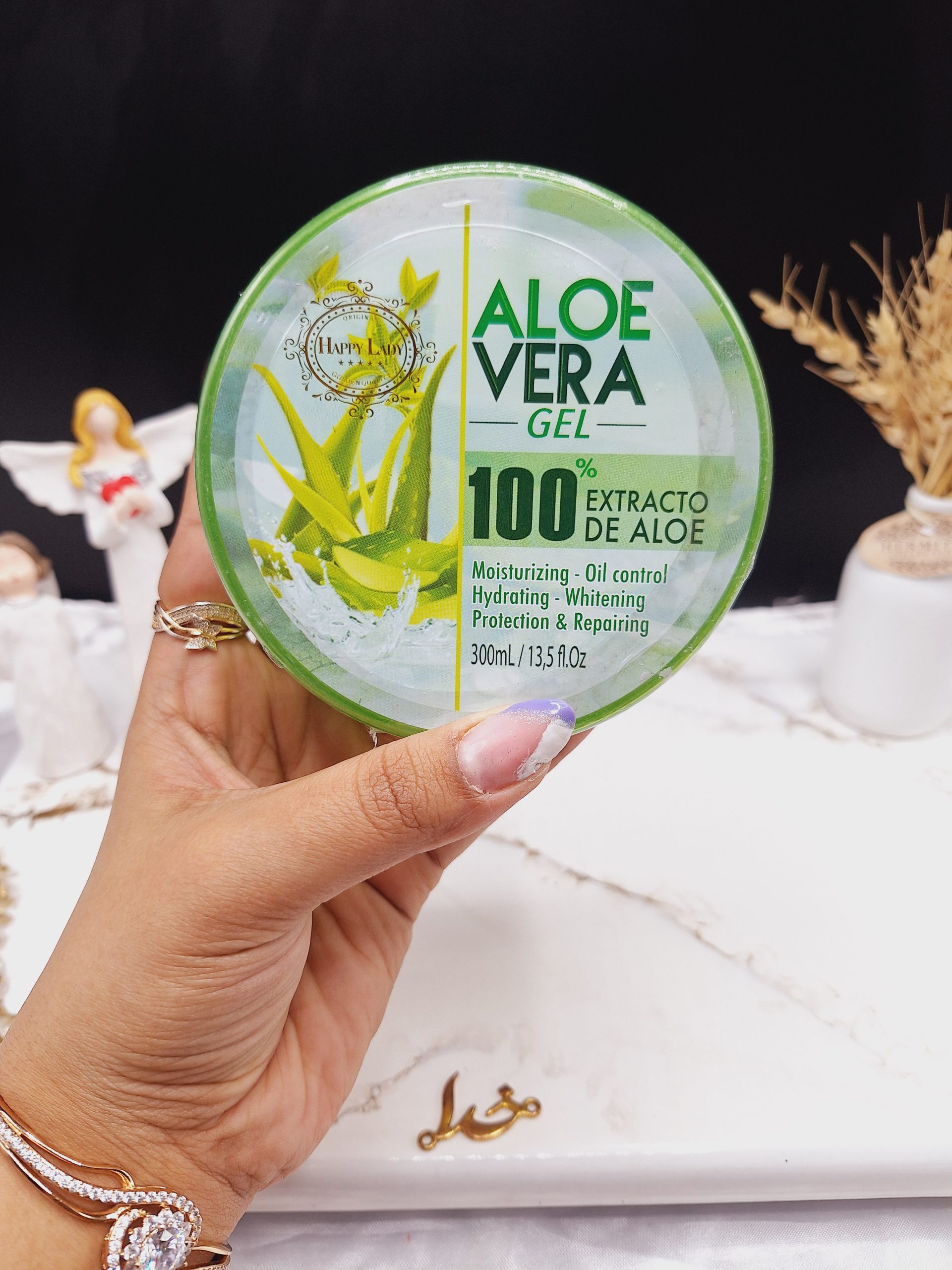 ژل آبرسان آلوئه ورا کاسه ای هپی لیدی محافظ کیفیت عالی HAPPY LADY کد HL-229