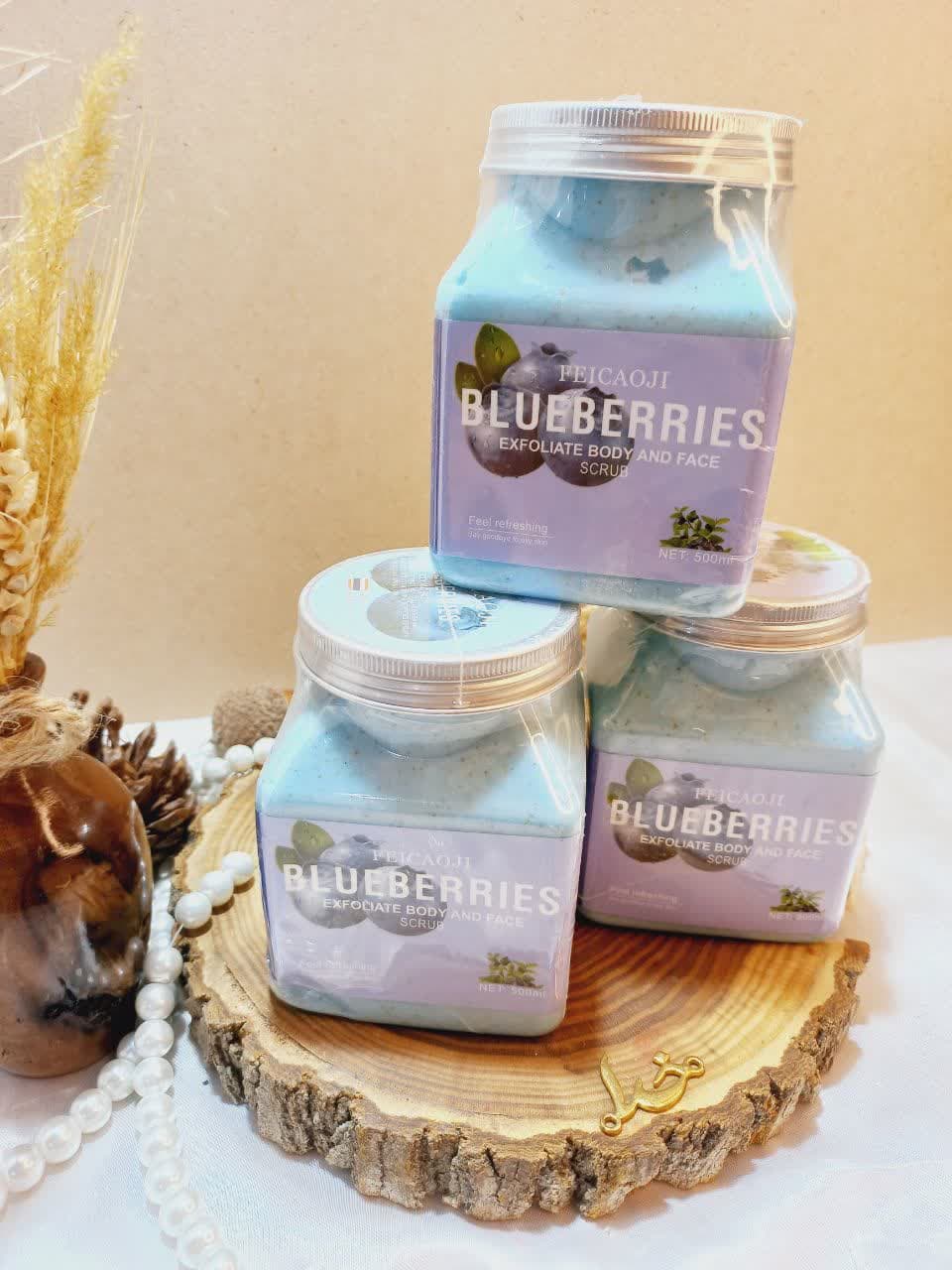 اسکراب شنی صورت و بدن رایحه بلوبری فیکاوجی FEICAOJI کد 137281