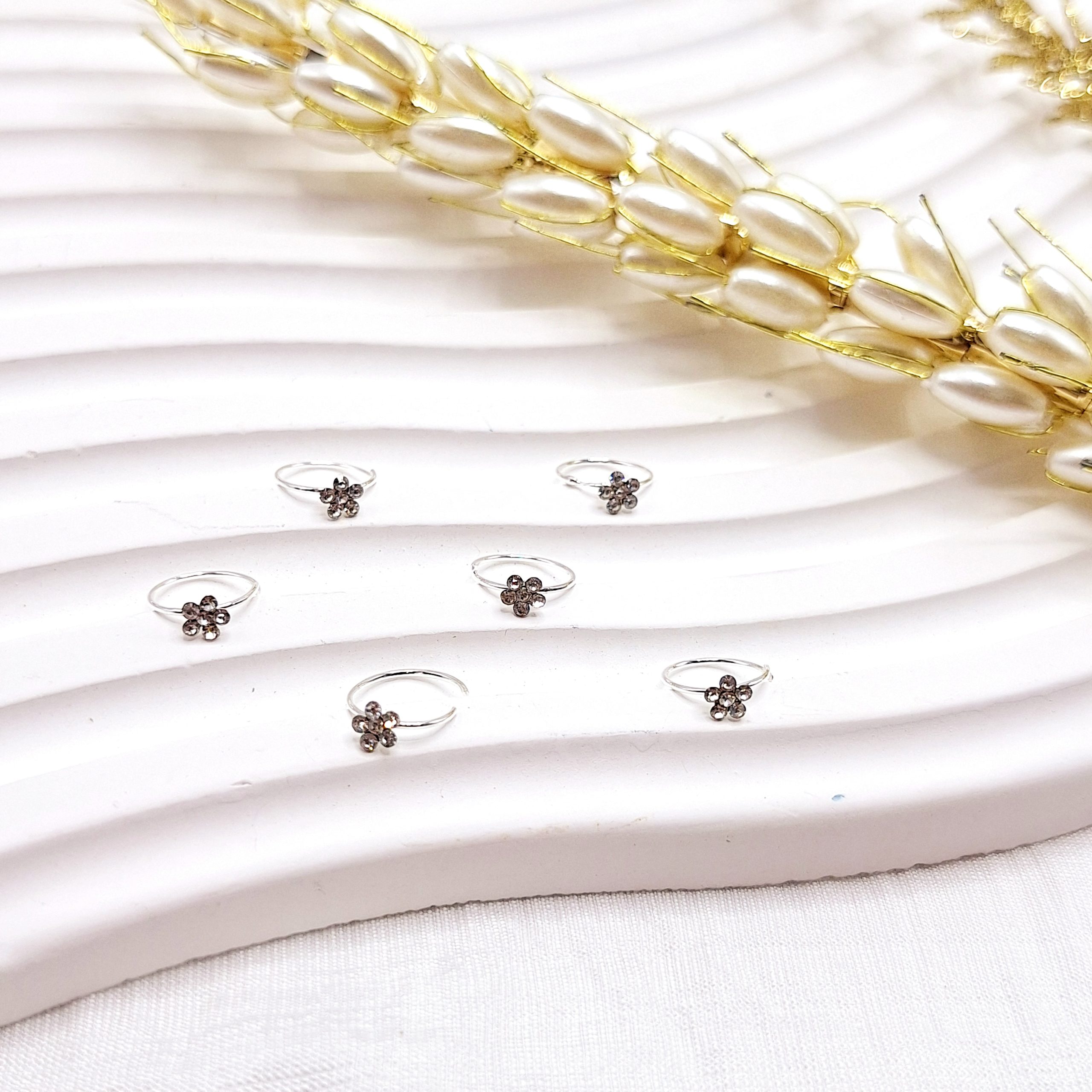 پرسینگ فیک طرح گل نقره