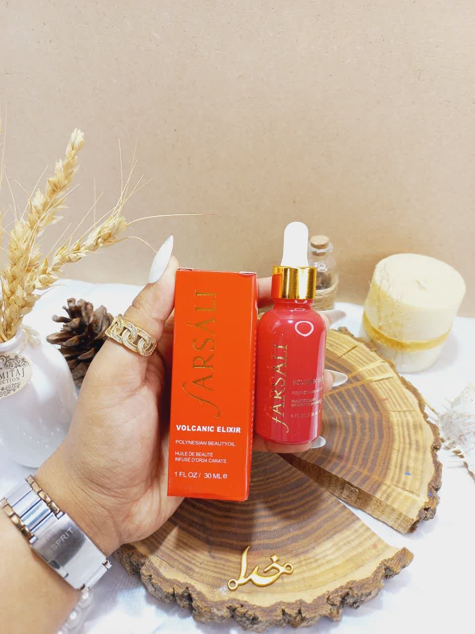 پرایمر و سرم صورت قرمز فارسالی farsali مدل VOLCANIC ELIXIR