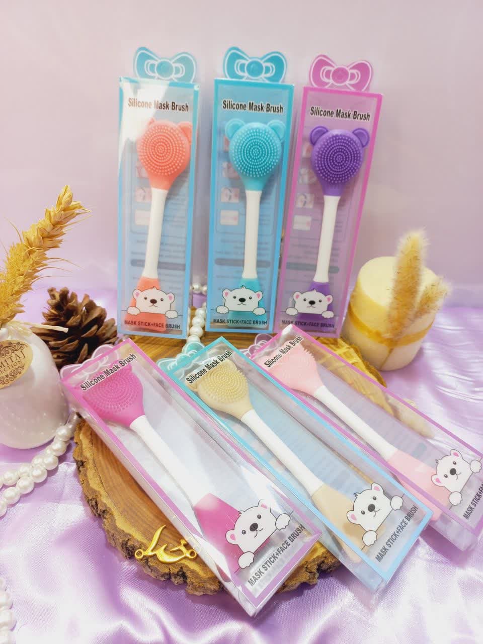 براش ماسک دوطرفه خرگوشی طلق دار با کیفیت