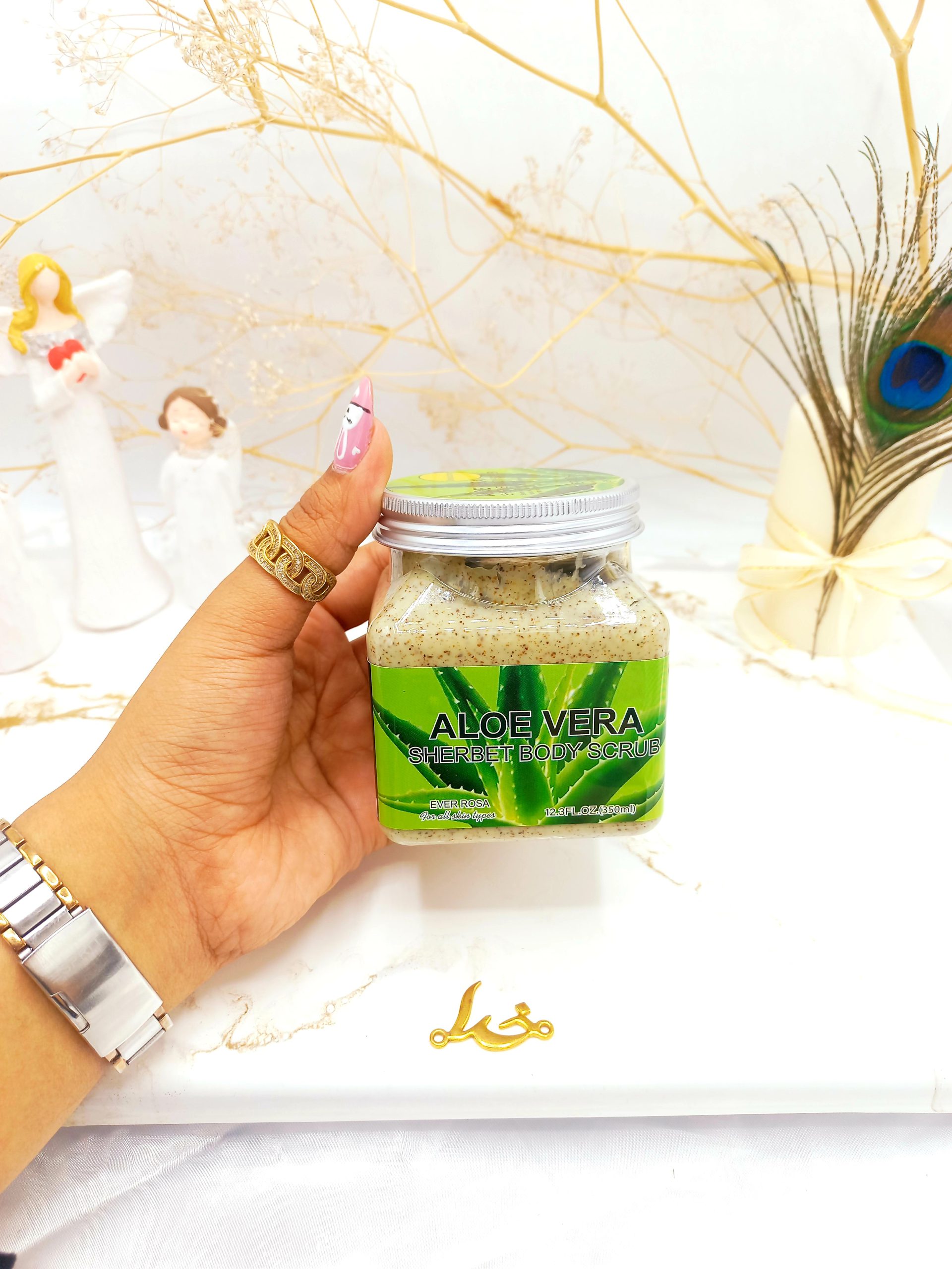 اسکراب پرطرفدار 350 میل شنی صورت و بدن رایحه آلوئه ورا ایور روزا EVER ROSA اصلی کد ER90008