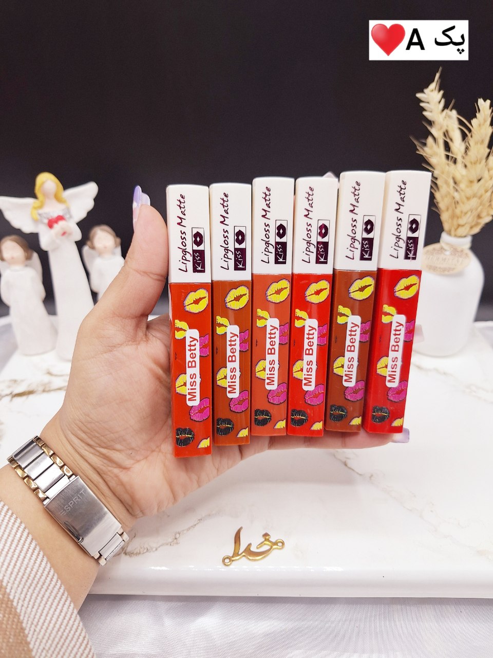 پک 6عددی رژ مایع دخترانه برند میس بیوتی Miss Betty کد 708