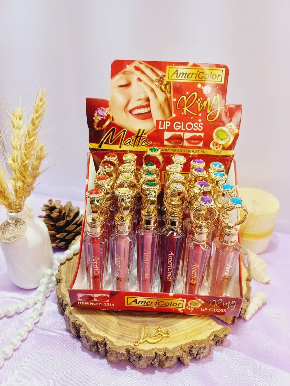 رژ لب مایع طرح انگشتر برند AMERICOLOR کد YL2234