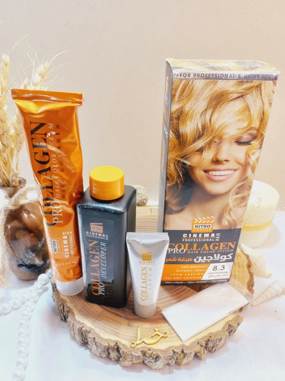 کیت رنگ مو بلوند طلایی روشن شماره 8/3 کلاژن  COLLAGE
