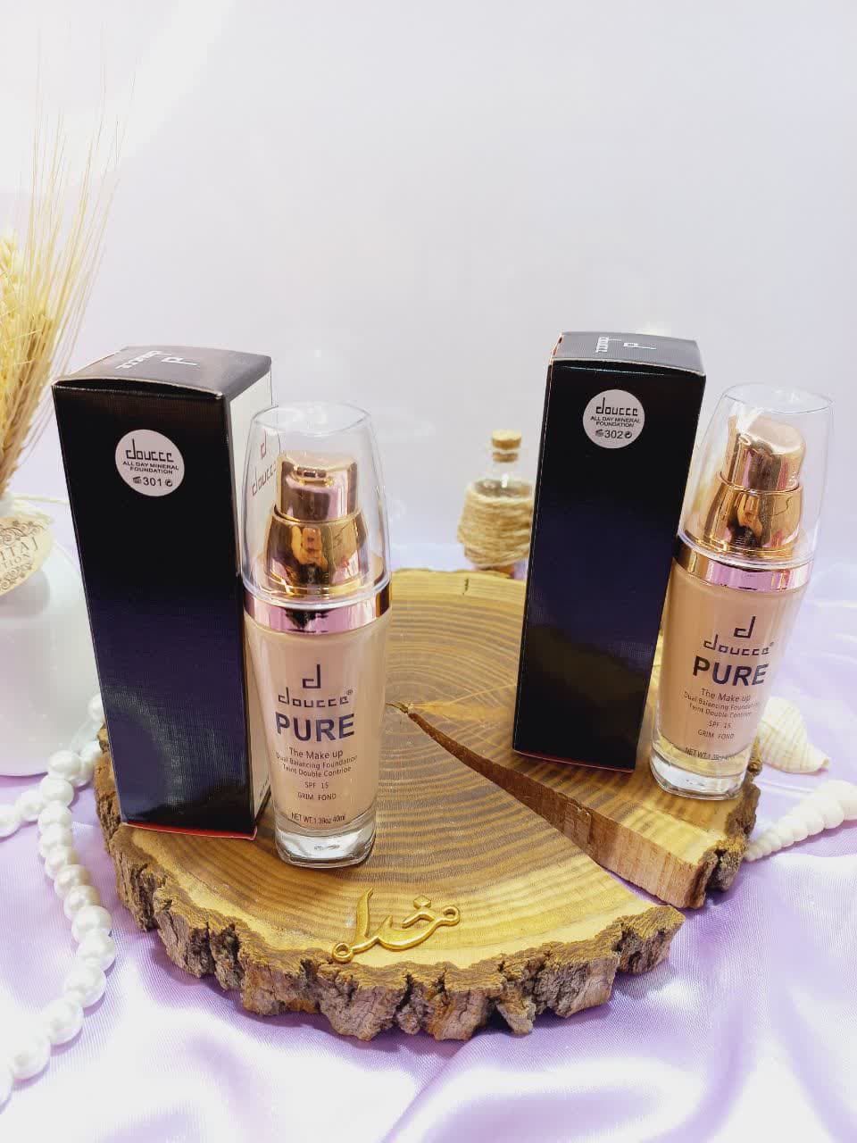 کرم پودر بادوام دوسه دراز doucce PURE FINISH پوشش دهندگی فوق العاده مخصوص گریم حاوی ویتامین A و E و ضدآفتاب SPF