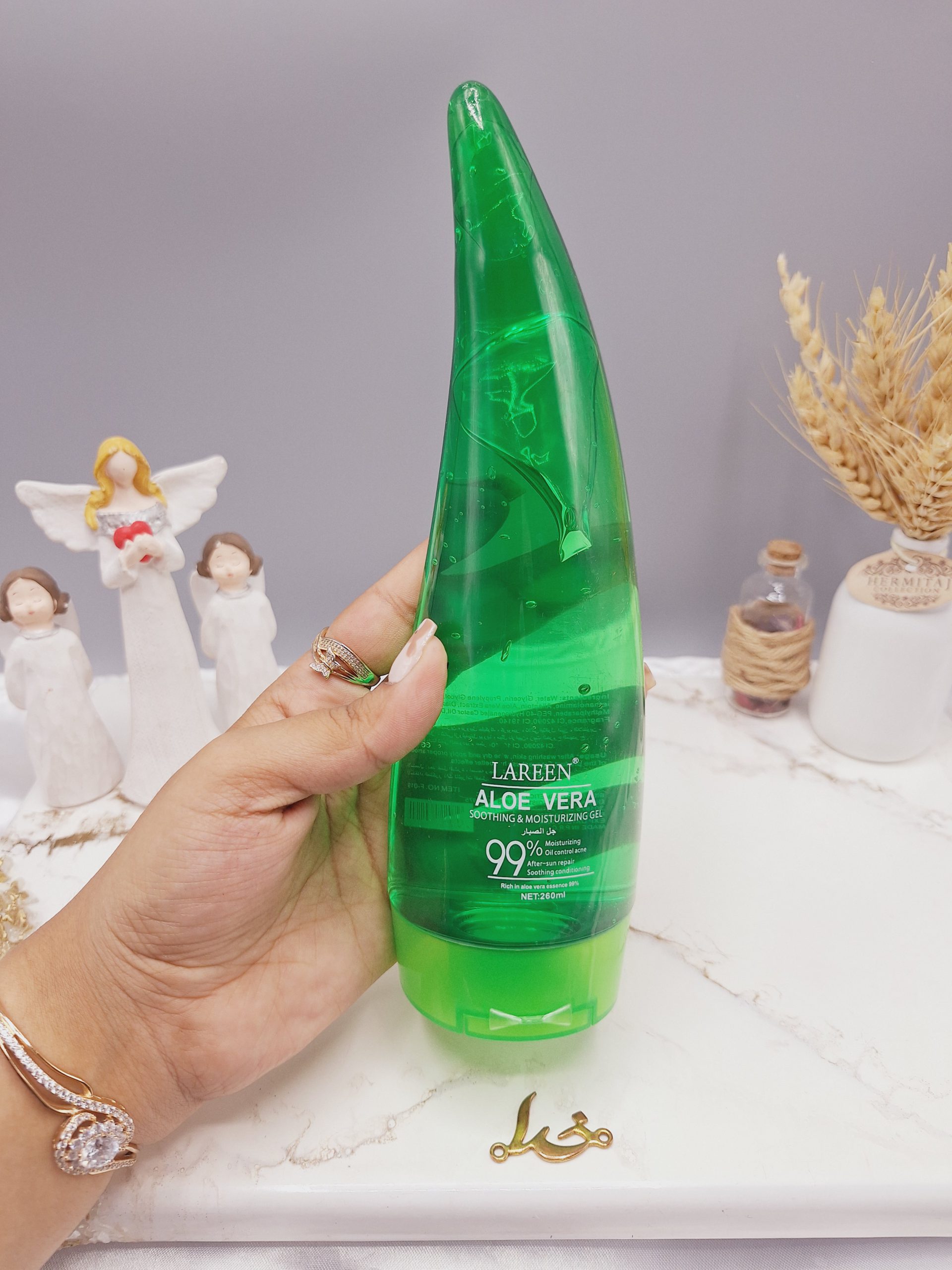 ژل شاخکی رفع چین و چروک آلوئه ورا آبرسان قوی با خاصیت مرطوب کننده برند LAREEN کد F-019