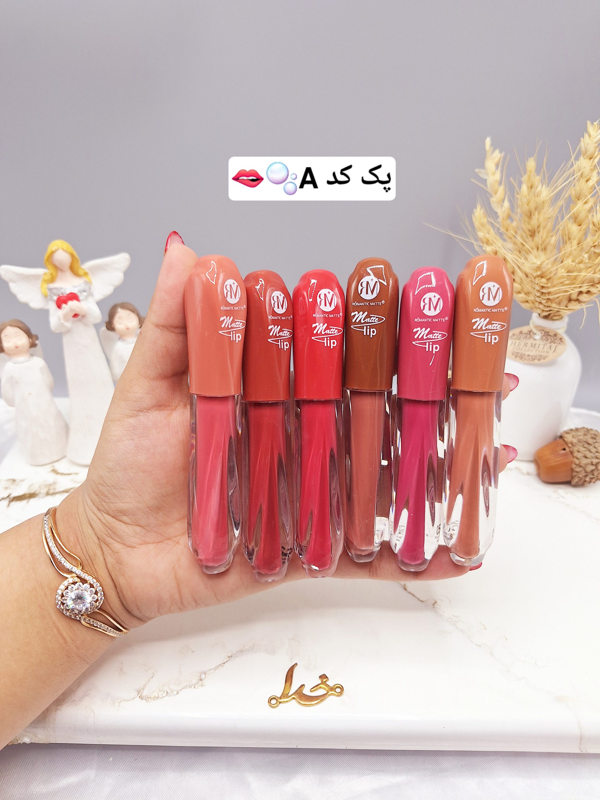 پک رژ لب مایع 6 عددی برند رومانتیک مات ROMANTIC MATTE کد RY _1268