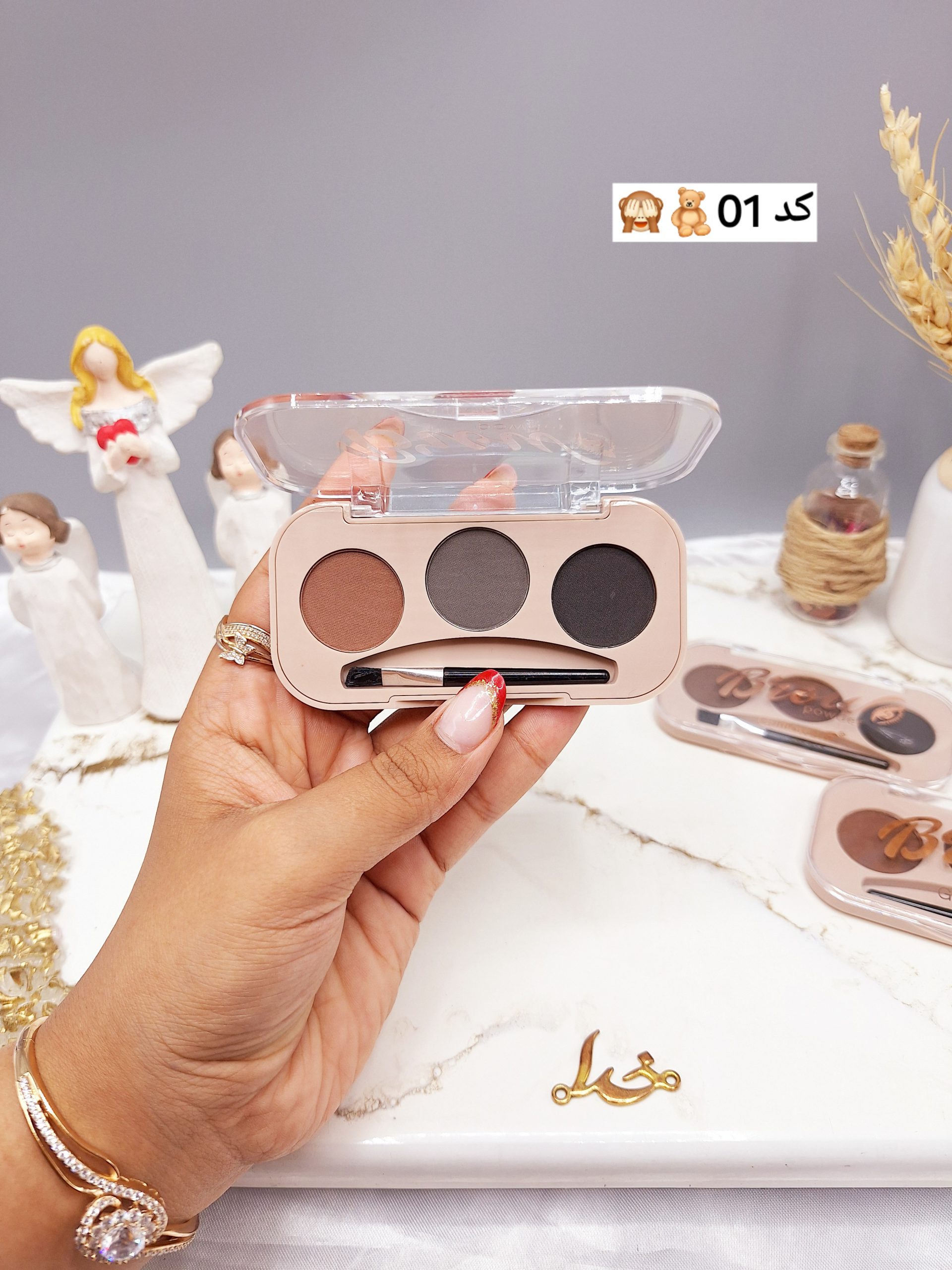 سایه ابرو پک 3 قلو همرا با براش برند Gulflower کد GF452