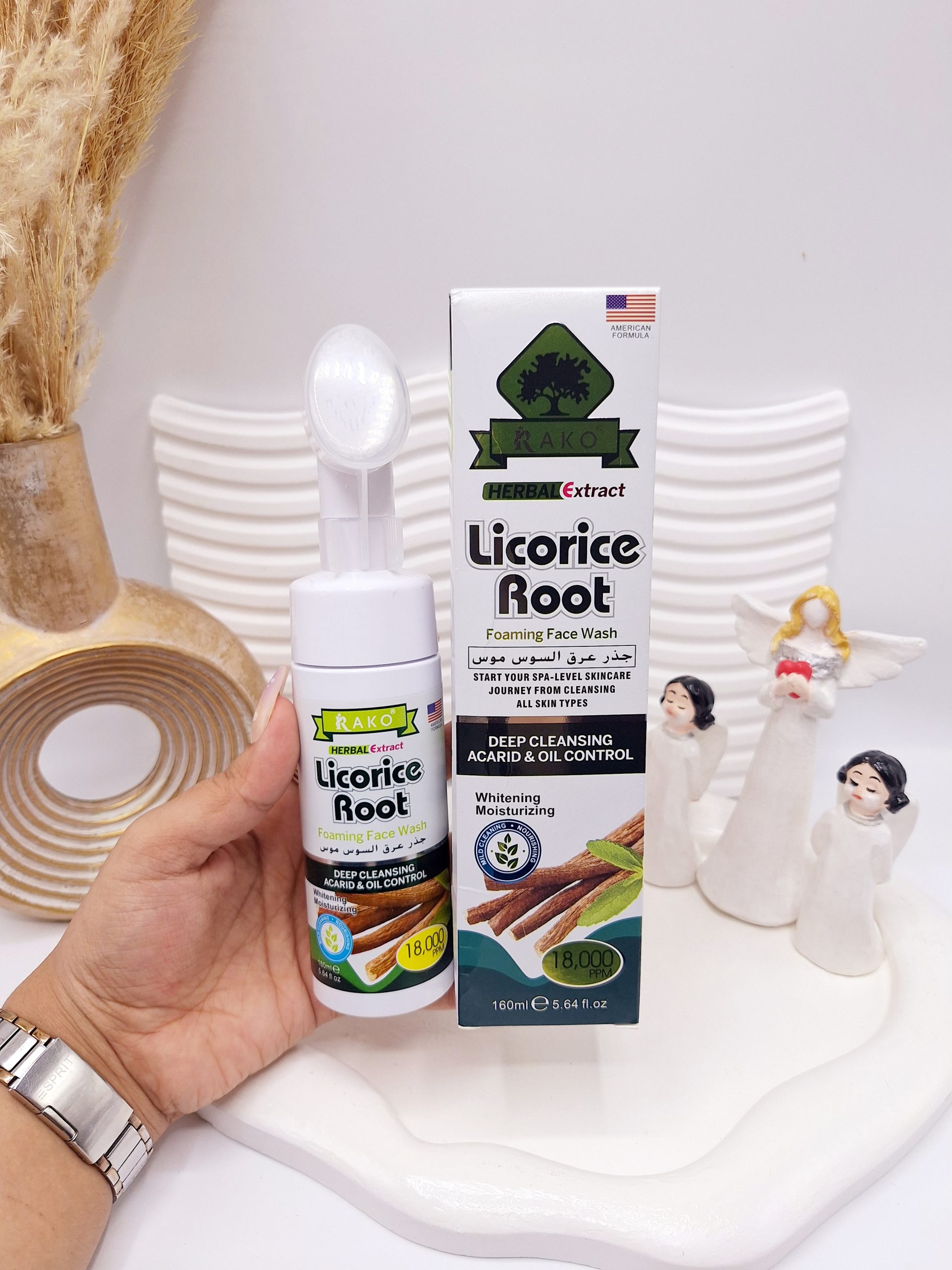 فوم براش دار التهاب و زخم پوست عصاره ریشه شیرین بیان راکو کد 1100