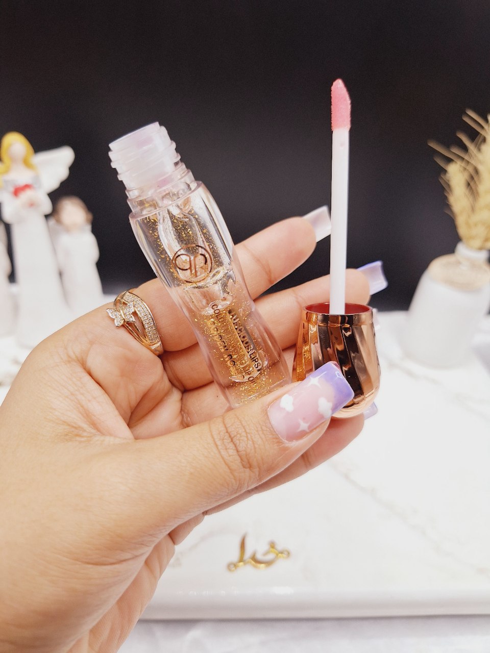 برق لب و لیپ گلاس برند کویدن رز QOIDEN ROSE کد 5803