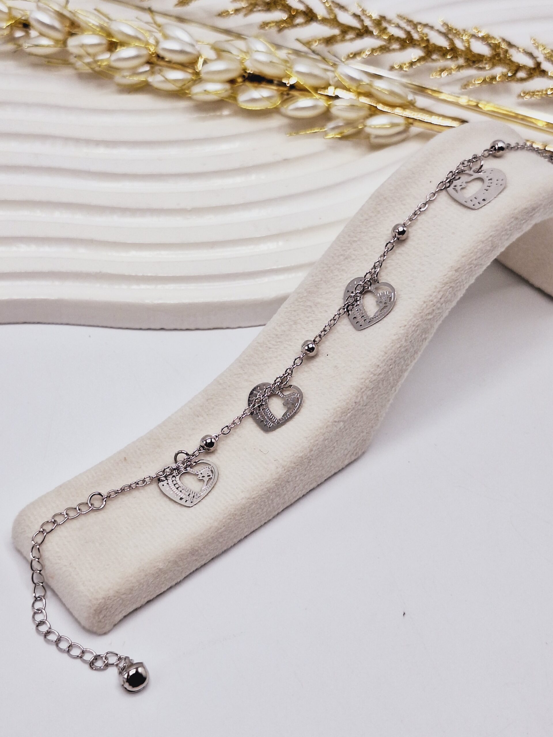 پابند طرح آویز قلب آبکاری رادیوم