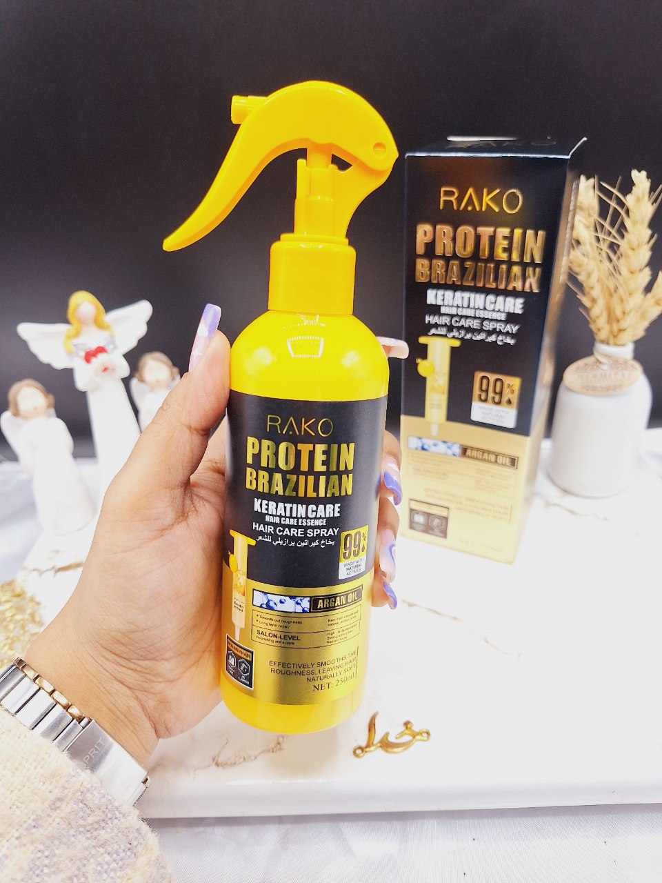اسپری دو فاز کراتین و پروتین برزیلی حاوی روغن آرگان 99٪  راکو RAKO کد RK1091
