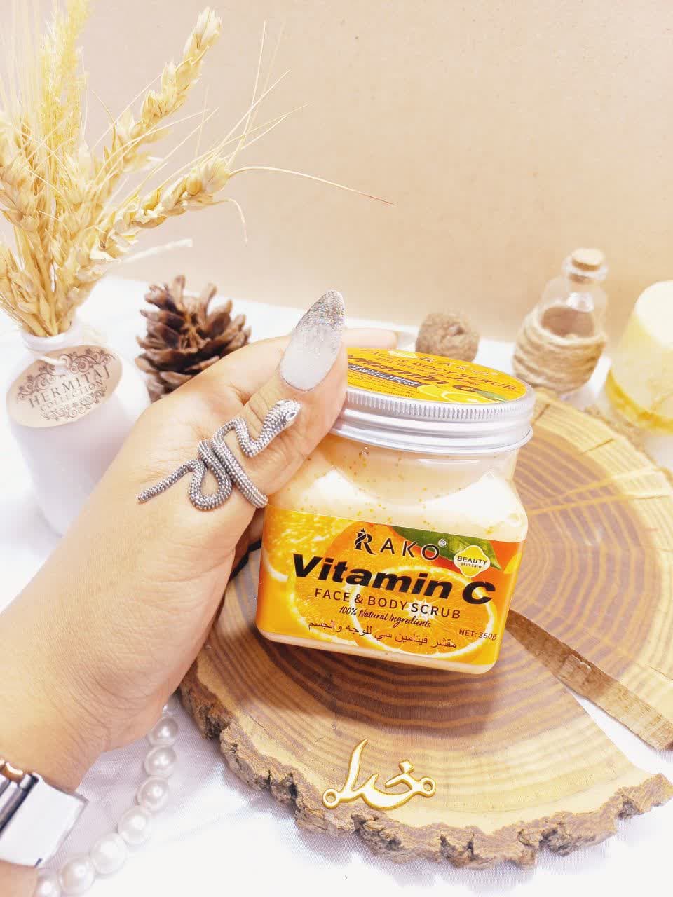 اسکراب شنی صورت و بدن رایحه ویتامین سی راکو RAKO اصلی کد RK1023